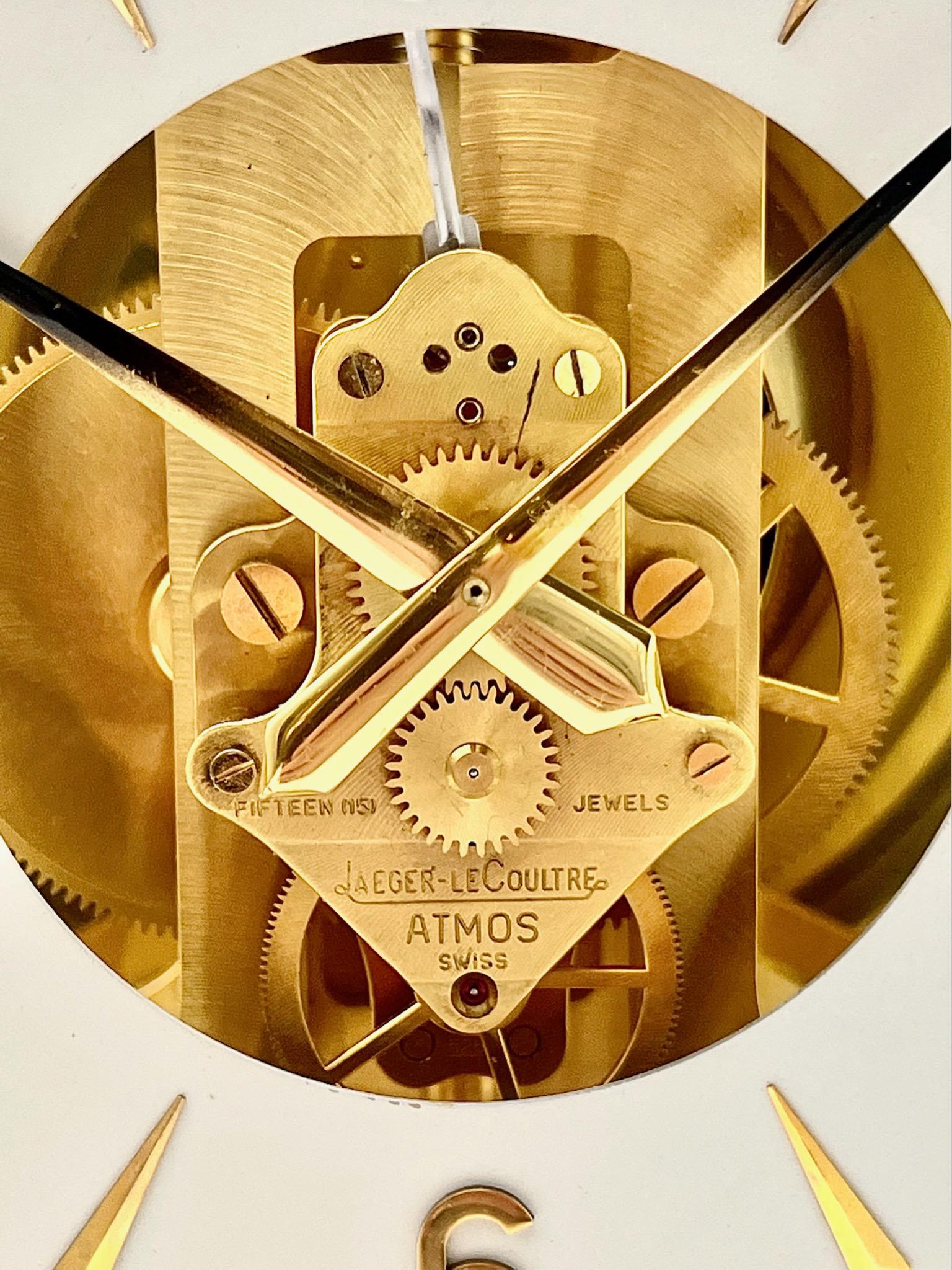 Gilt Jaeger LeCoultre Mid Century Atmos Clock Model 528-8