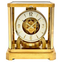 Jaeger LeCoultre Mid Century Brass and Glass Atmos Clock