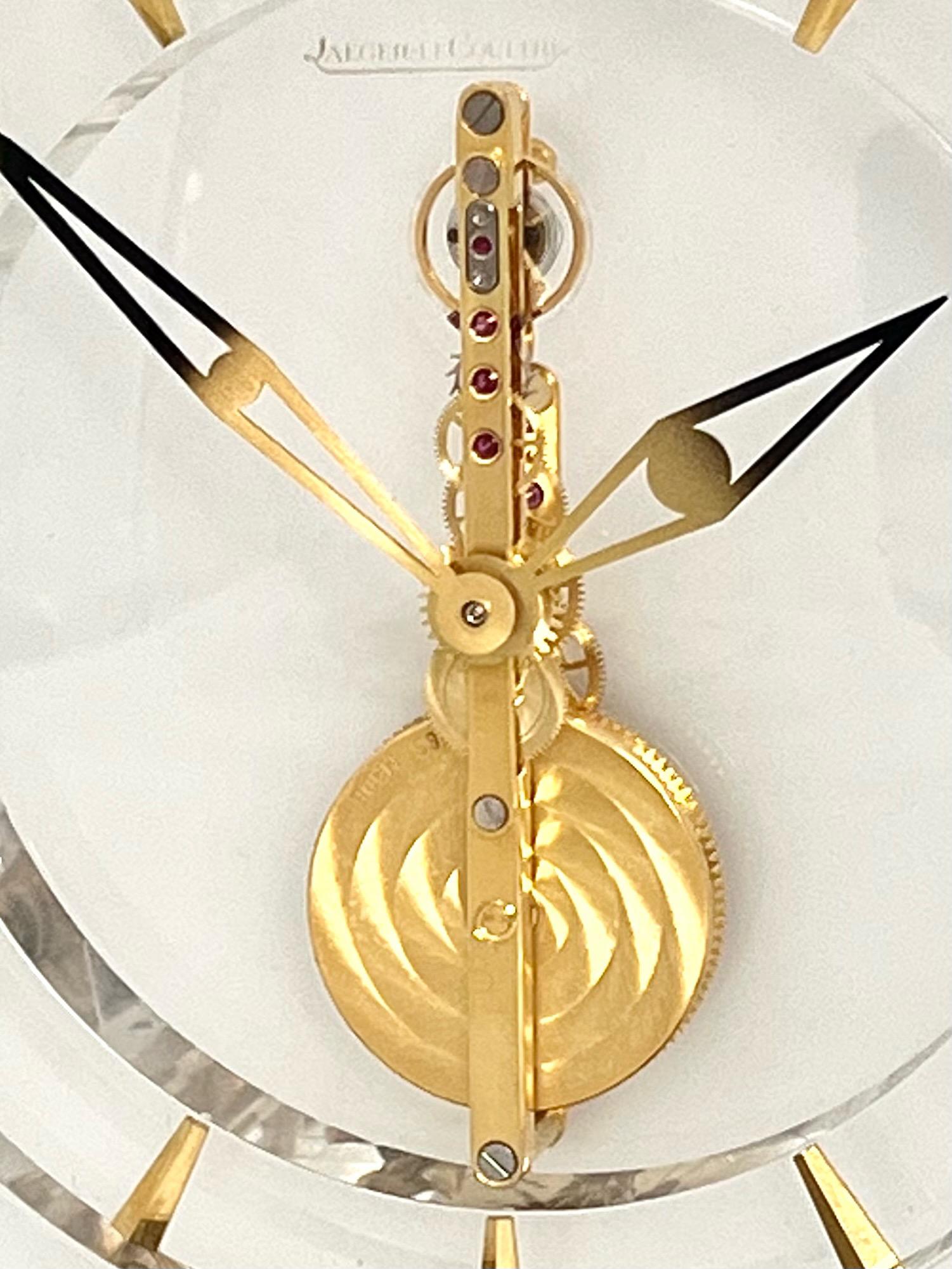 Mid-Century Modern Jaeger LeCoultre Mid-Century Brass and Glass Maritime Marina Clock No. 352