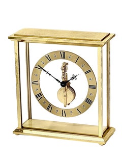 Jaeger LeCoultre Mid Century Brass and Glass Skeleton Clock No. 508