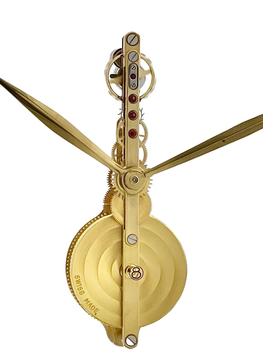 Jaeger-LeCoultre Skelett-Uhr Nr. 420 aus Messing und Lucite-Inline aus der Mitte des Jahrhunderts (Moderne der Mitte des Jahrhunderts) im Angebot