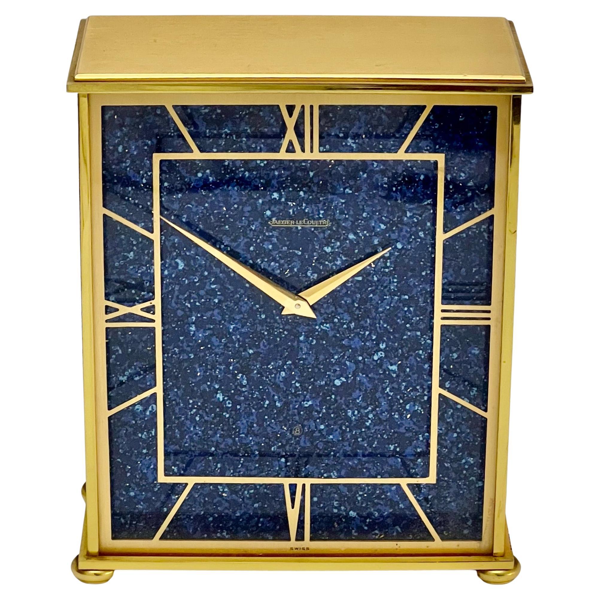 Jaeger LeCoultre Mid Century Lapis Lazuli Mantel Clock