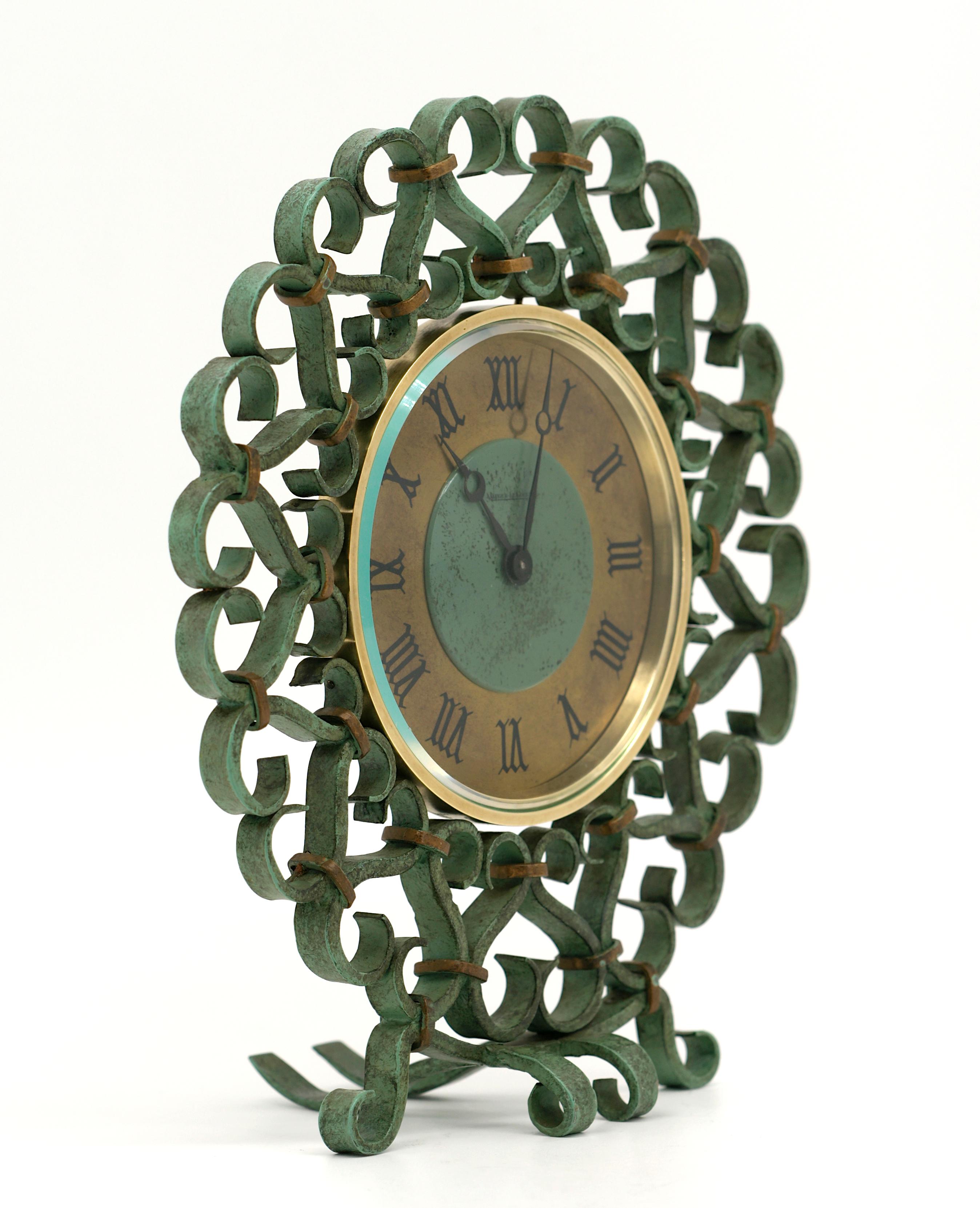 Métal Jaeger-LeCoultre Mid-Century Modern Clock , France, circa 1950 en vente