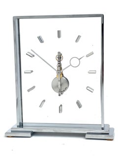 Jaeger LeCoultre Mid Century Silver Skeleton Clock