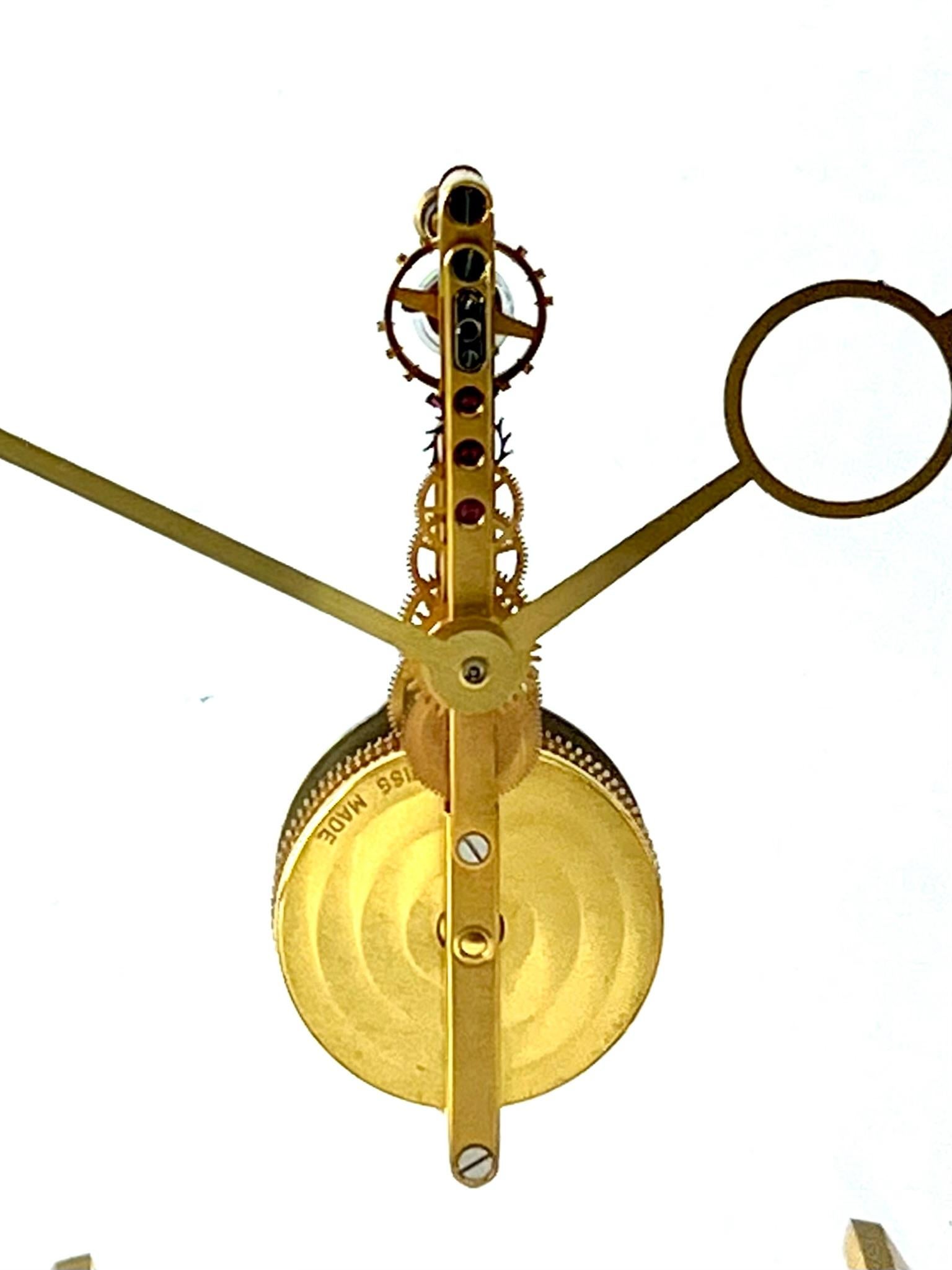 Jaeger LeCoultre Skelettuhr aus der Mitte des Jahrhunderts (Vergoldet) im Angebot