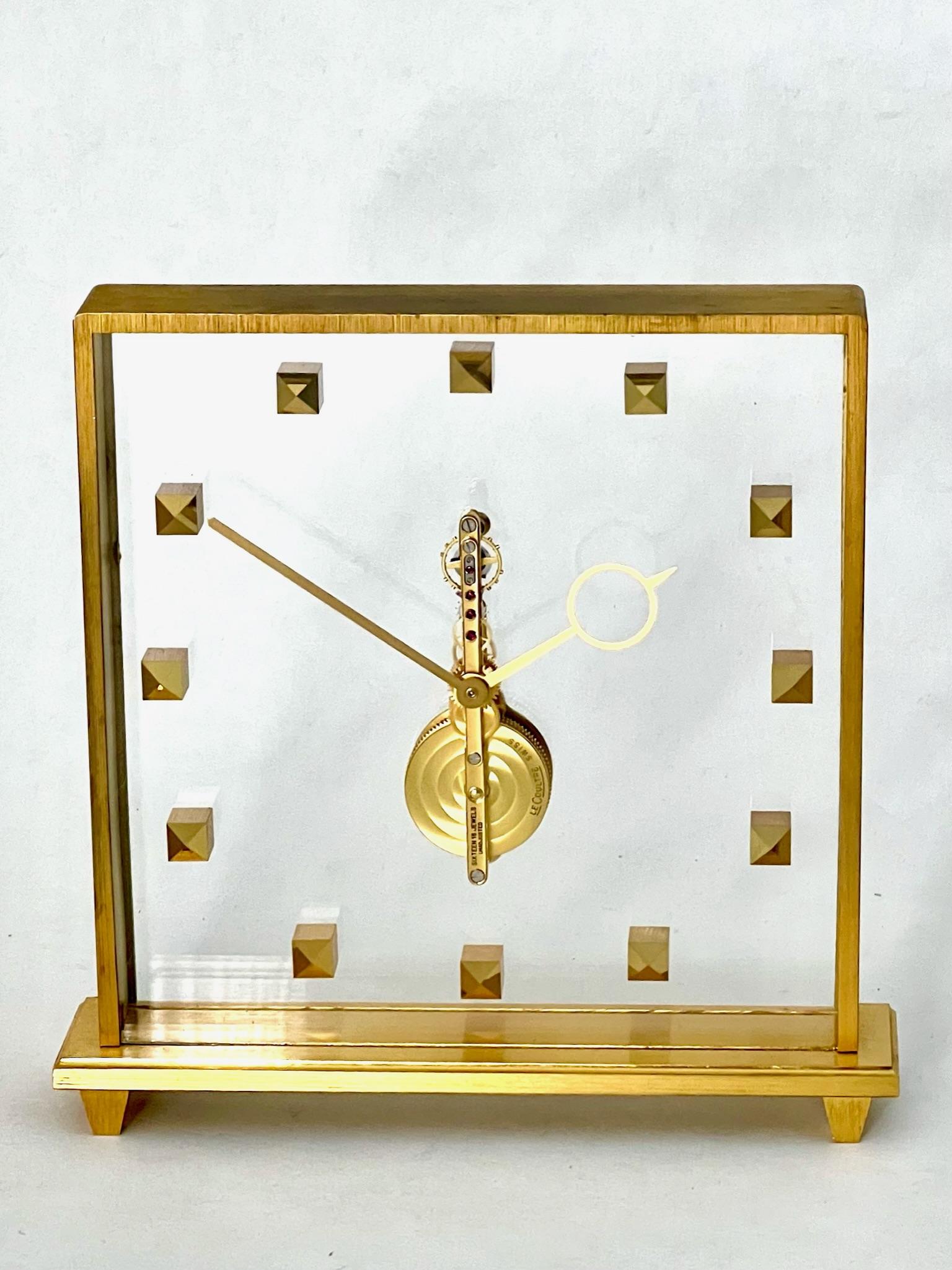 Mid-Century Modern Jaeger LeCoultre Mid Century Skeleton Clock