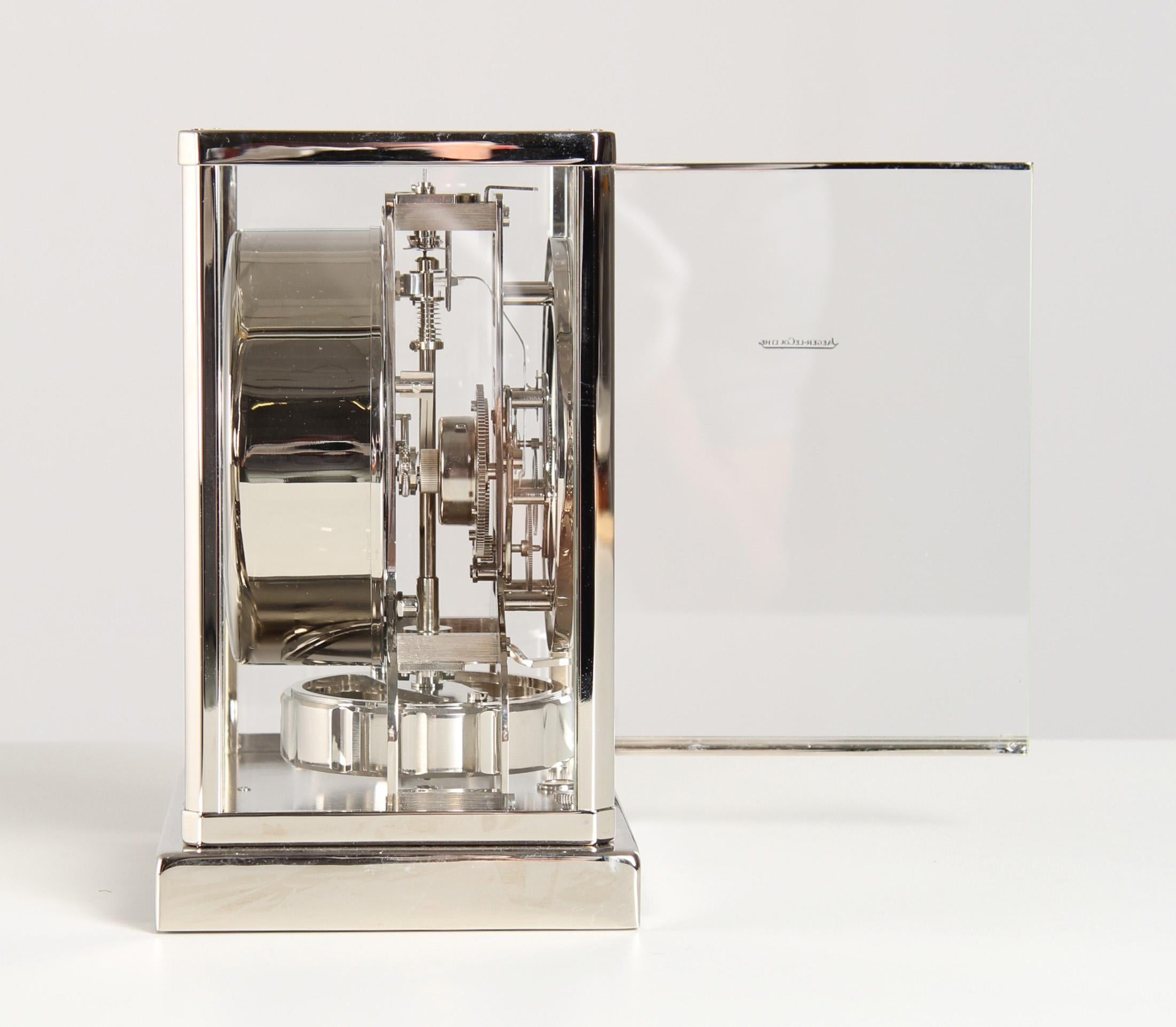 Mid-Century Modern Jaeger LeCoultre, Nickel Plated Atmos Clock, Swiss Made in 1956