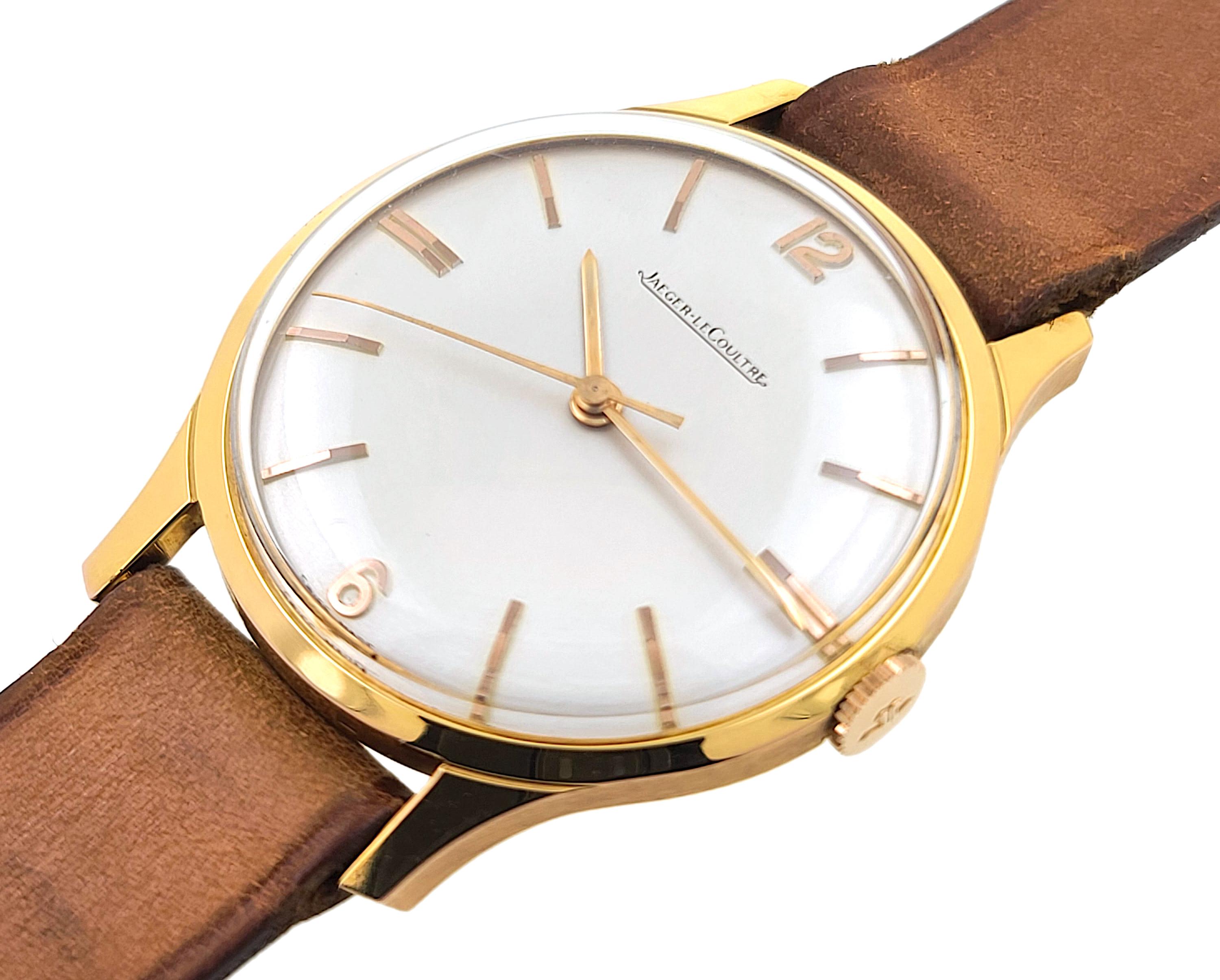 Jaeger-LeCoultre NOS Thin 2286 18k Gold Plated 40 microns K800 C Vintage 1960 In Excellent Condition In PARIS, FR