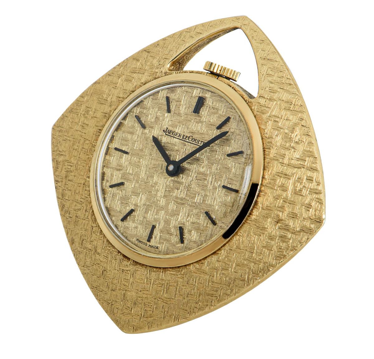 Jaeger-LeCoultre Open Face Pendant Pocket Watch Vintage 18 Karat Yellow Gold 1