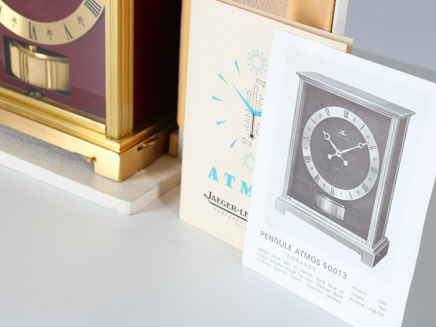 Jaeger LeCoultre, Original Red Atmos Clock, Embassy, 1971 3