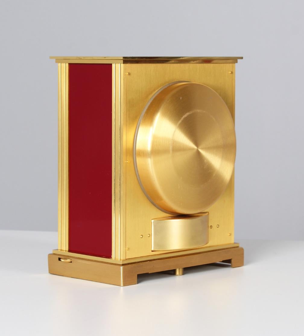 Mid-Century Modern Jaeger LeCoultre, Original Red Atmos Clock, Embassy, 1971