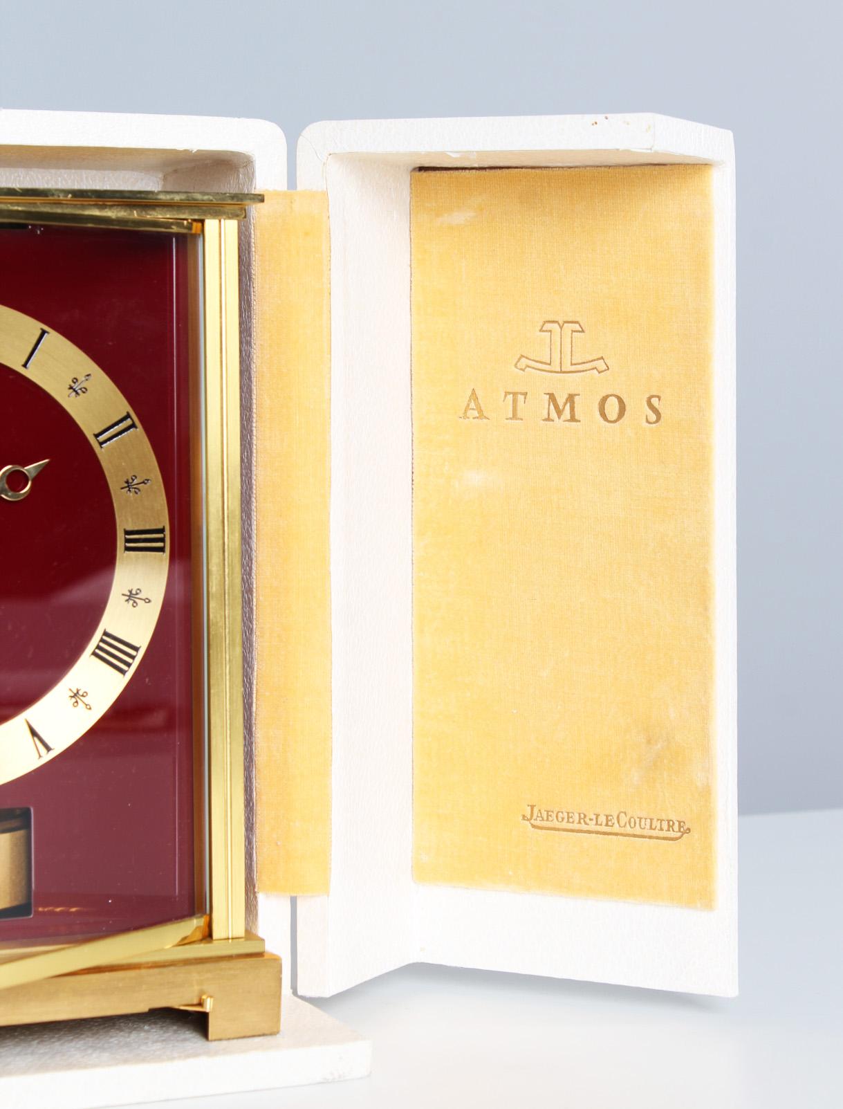 Late 20th Century Jaeger LeCoultre, Original Red Atmos Clock, Embassy, 1971