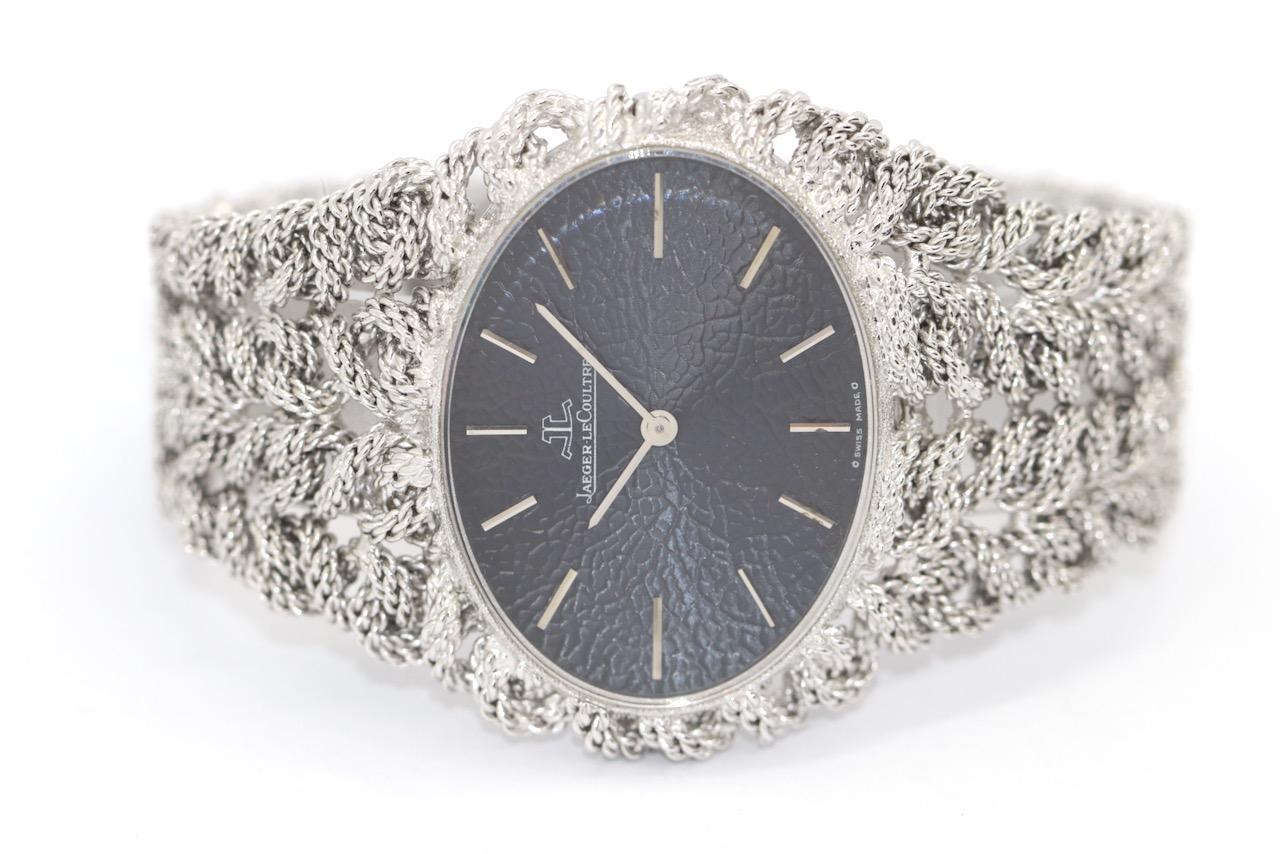 Jaeger LeCoultre, Oval geformte Damenarmbanduhr aus 18 Karat Weißgold 4