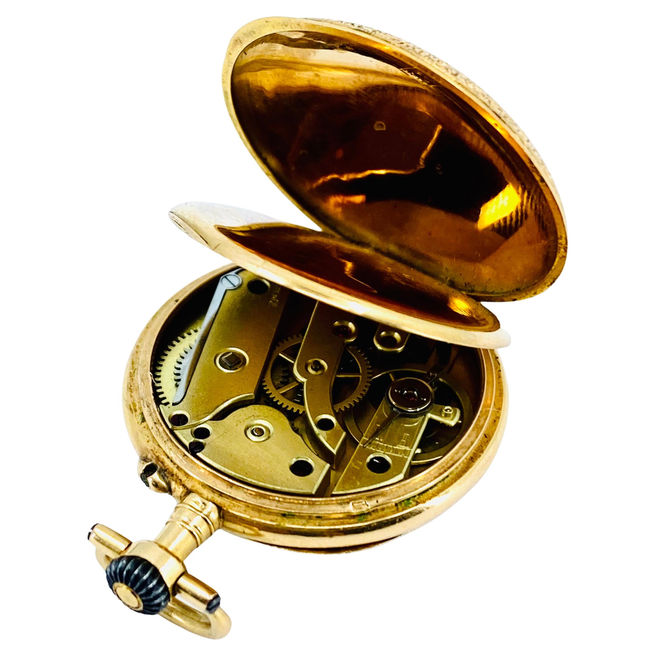 Women's or Men's Jaeger-LeCoultre Pendant Pocket Watch 14k Gold Antique