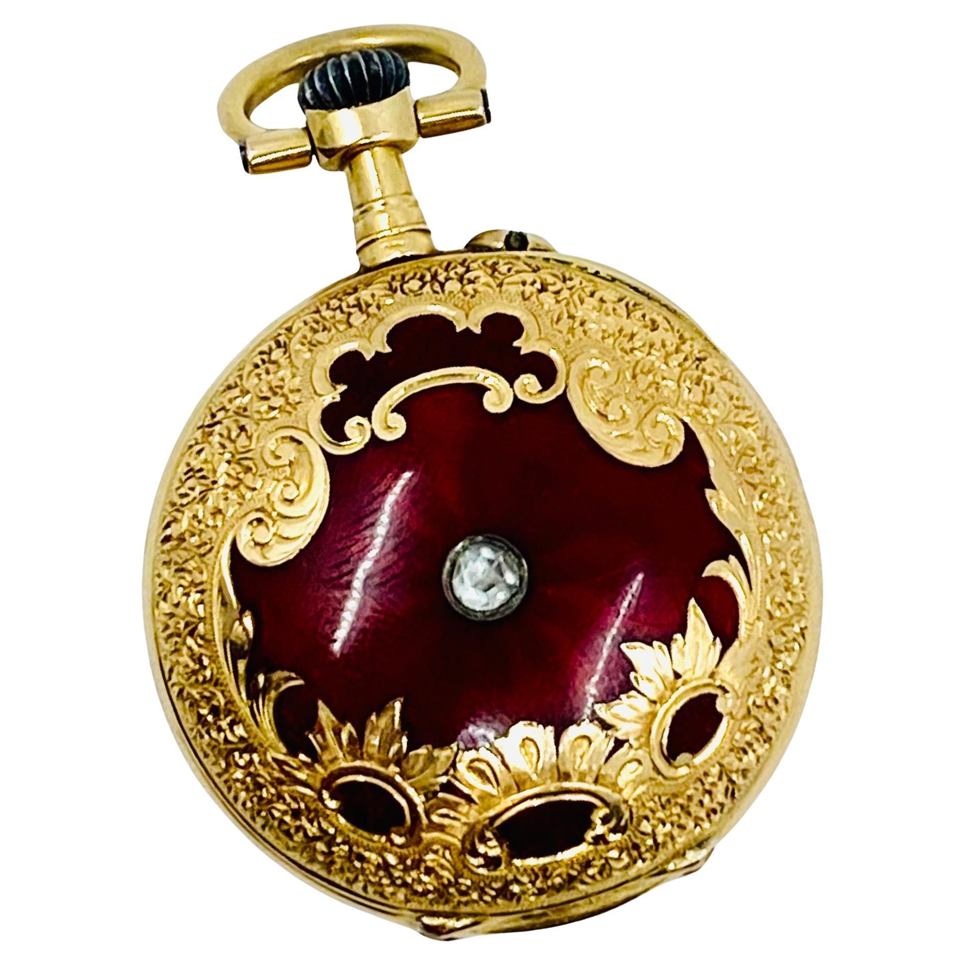 Jaeger-LeCoultre Pendant Pocket Watch 14k Gold Antique 1