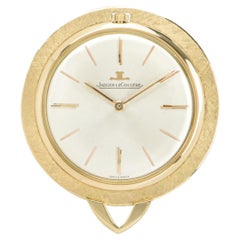 Jaeger LeCoultre Pendant Pocket Watch Vintage 18k Yellow Gold Silver Dial