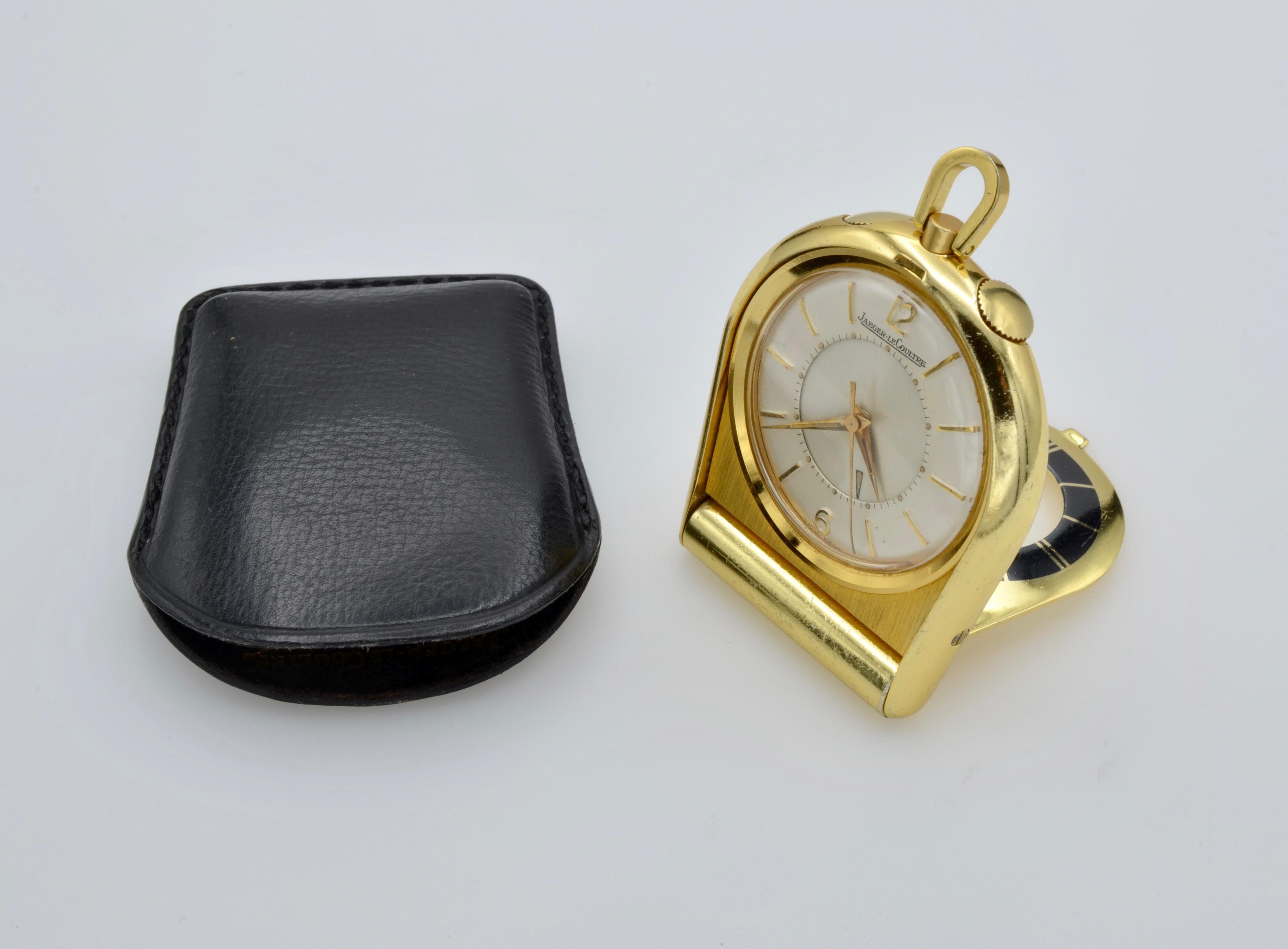 Modernist Jaeger Lecoultre Pocket Traveler Watch Memovox Alarm Mecanic
