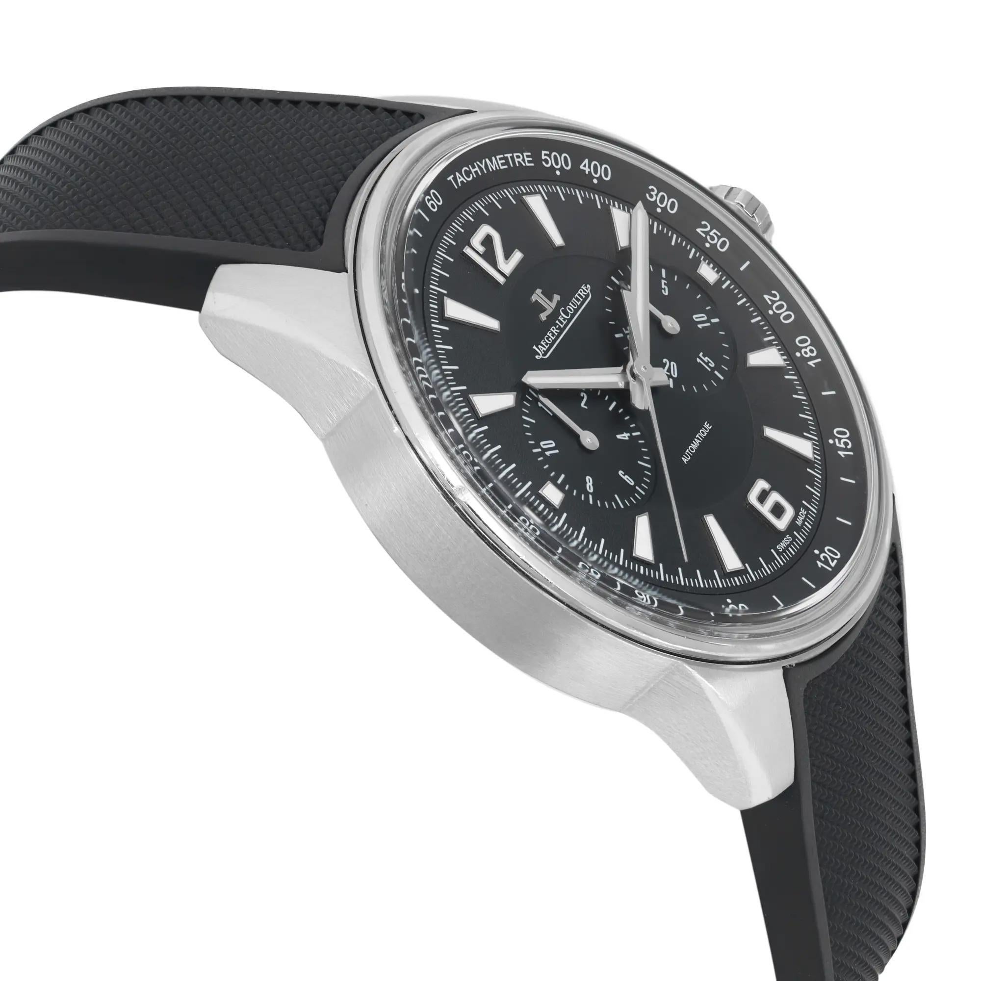 Women's or Men's Jaeger LeCoultre Polaris 42mm Chronograph Steel Black Dial Mens Watch Q9028471