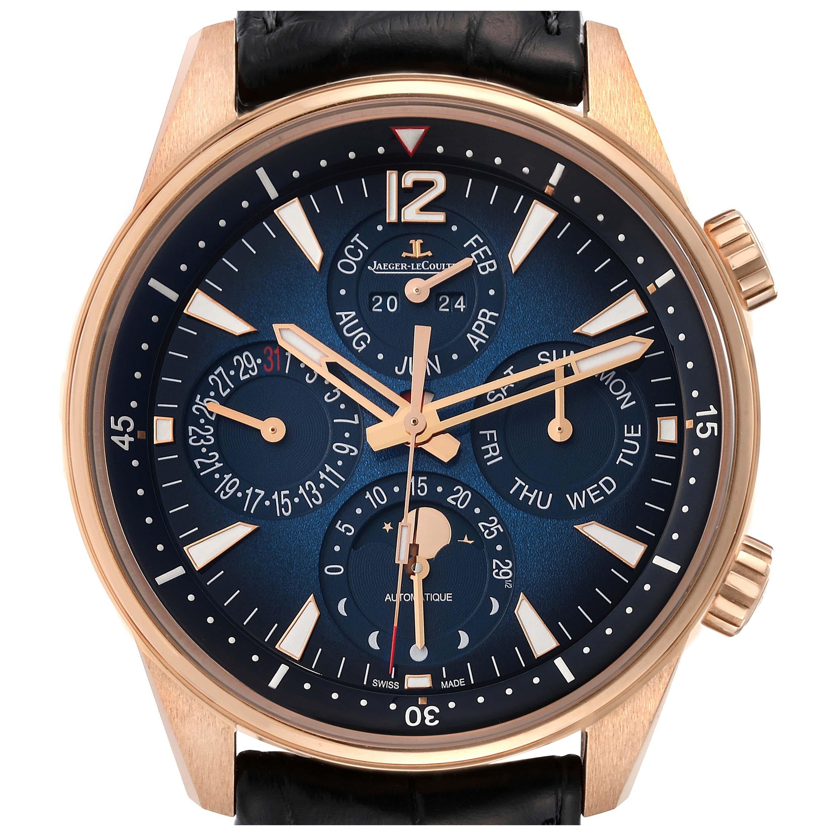 Jaeger LeCoultre Polaris Perpetual Calendar Rose Gold Mens Watch