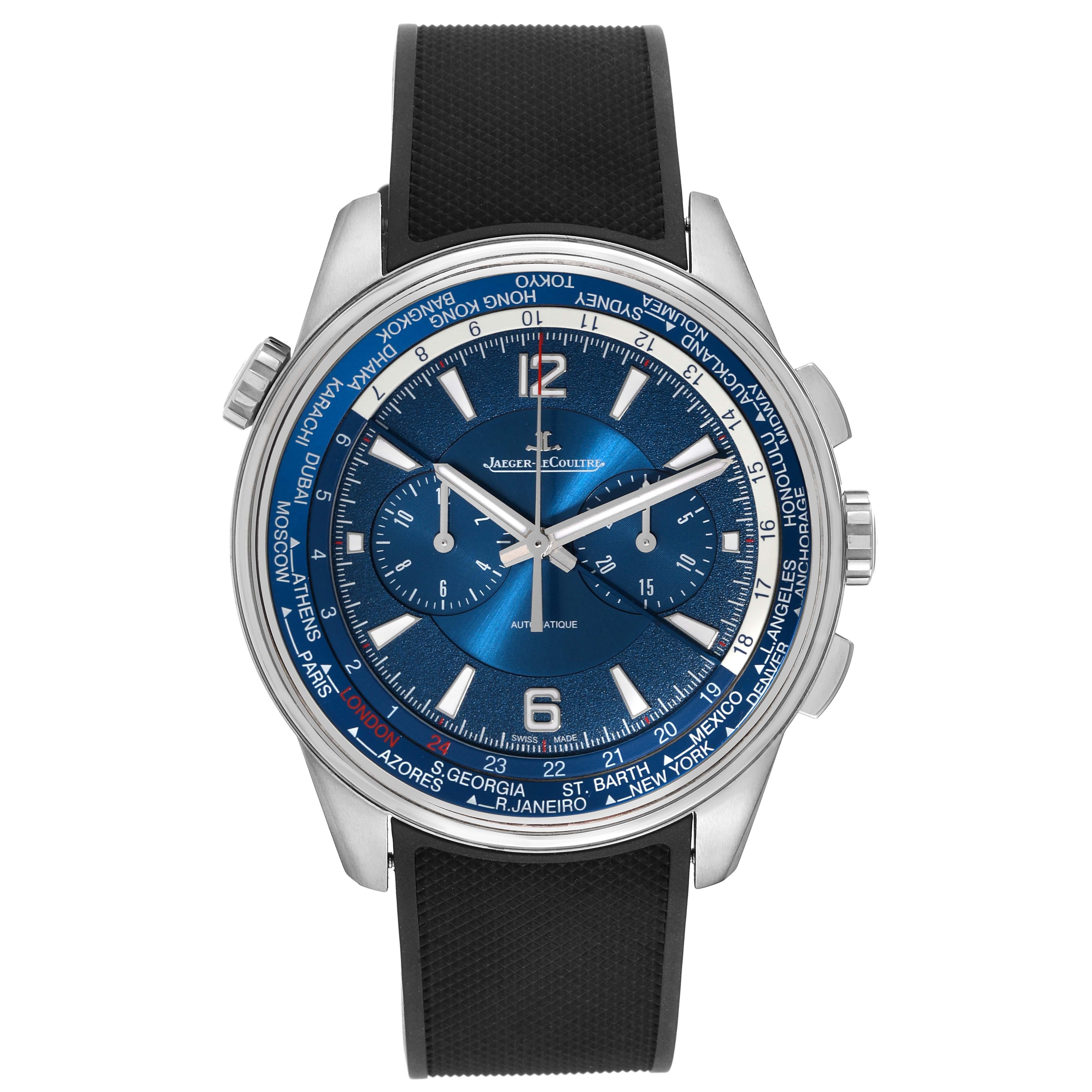Jaeger LeCoultre Polaris World Time Titanium Mens Watch 844.T.C2.S Q905T480 For Sale 1