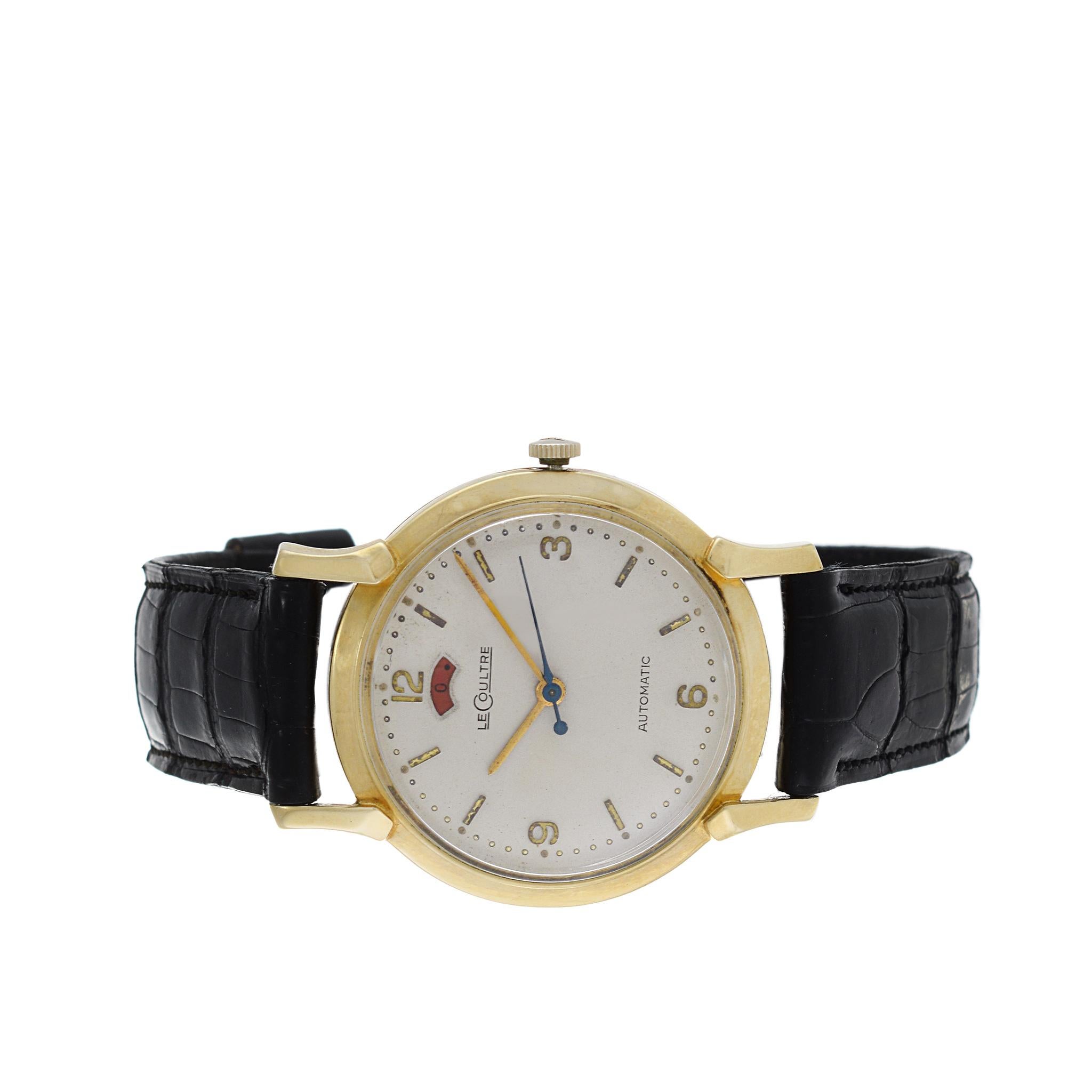 Jaeger-LeCoultre Power Reserve 481 14K Yellow Gold Vintage Serviced In Good Condition For Sale In New York, NY