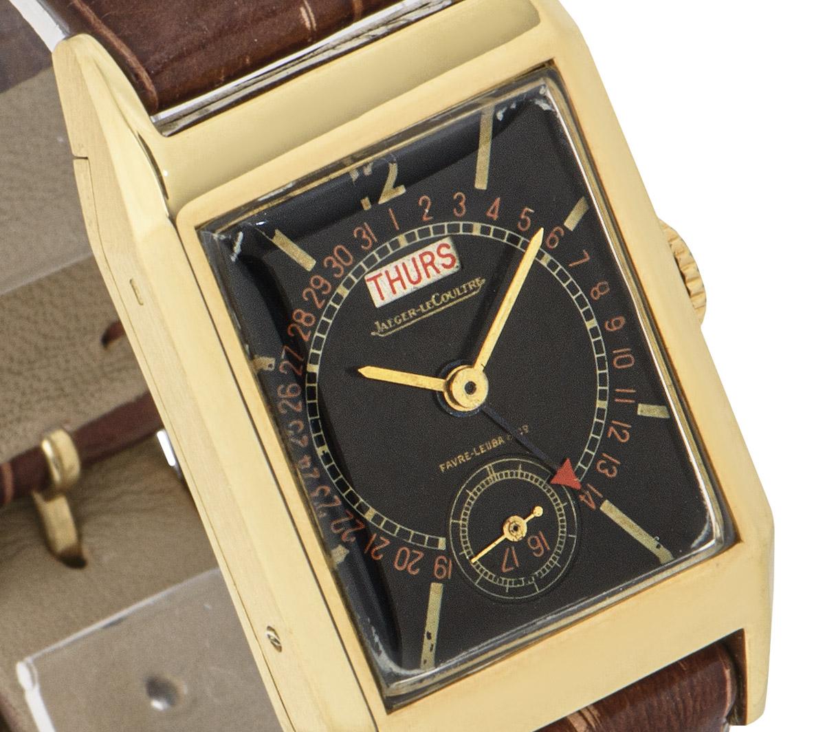 Jaeger LeCoultre Rare Day-Date Vintage Yellow Gold In Good Condition For Sale In London, GB