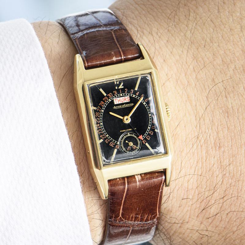 Jaeger LeCoultre Rare Day-Date Vintage Yellow Gold For Sale 4