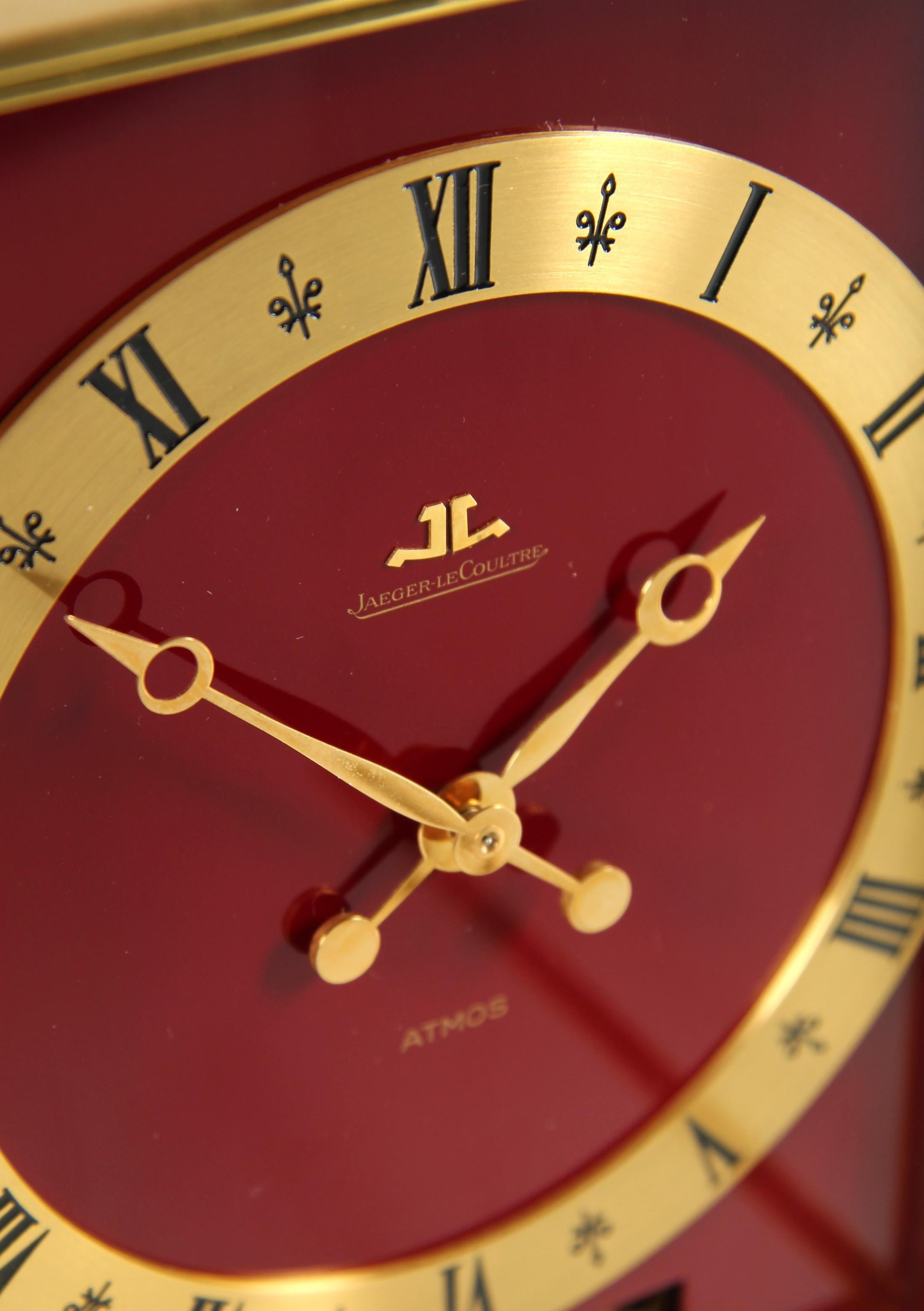 Jaeger LeCoultre, Red atmos Clock with Original Box, Manufactured in ...