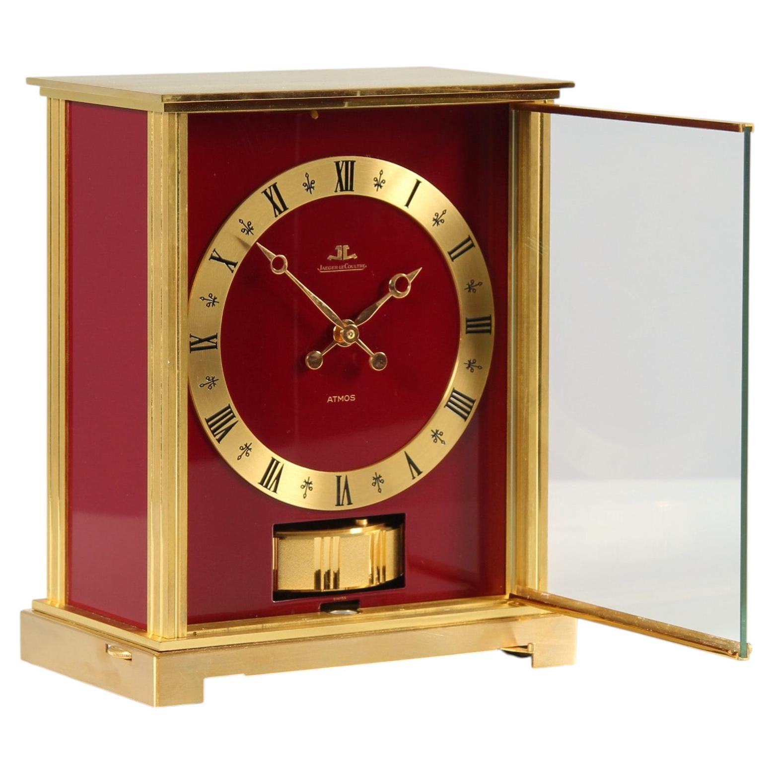 Jaeger LeCoultre, Red atmos Clock with Original Box, Manufactured in 1973 For Sale