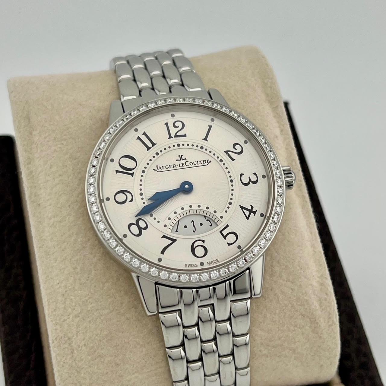 Jaeger-LeCoultre Rendez Vous Q3478121 34mm lunetta con diamanti quadrante bianco Steele In condizioni buone in vendita a San Diego, CA