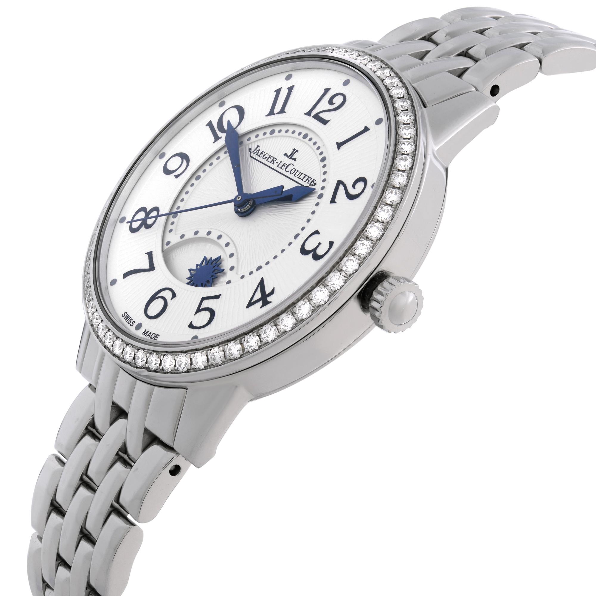 Jaeger-LeCoultre Rendez-Vous Steel Diamond Silver Dial Ladies Watch Q3448120 In New Condition In New York, NY