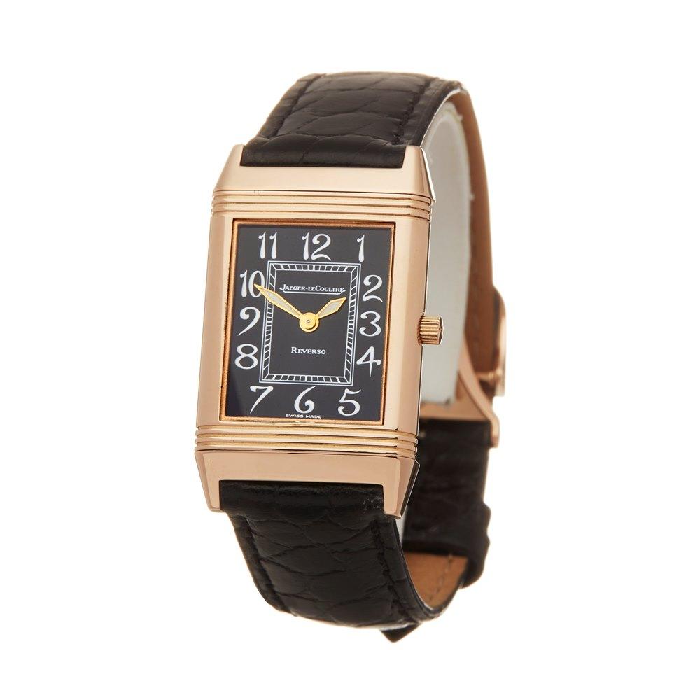 Reference: W6050
Manufacturer: Jaeger-LeCoultre
Model: Reverso
Model Reference: 250.2.86
Age: 25th January 2002
Gender: Men's
Box and Papers: Box, Manuals and Guarantee
Dial: Black Arabic
Glass: Sapphire Crystal
Movement: Mechanical Wind
Water