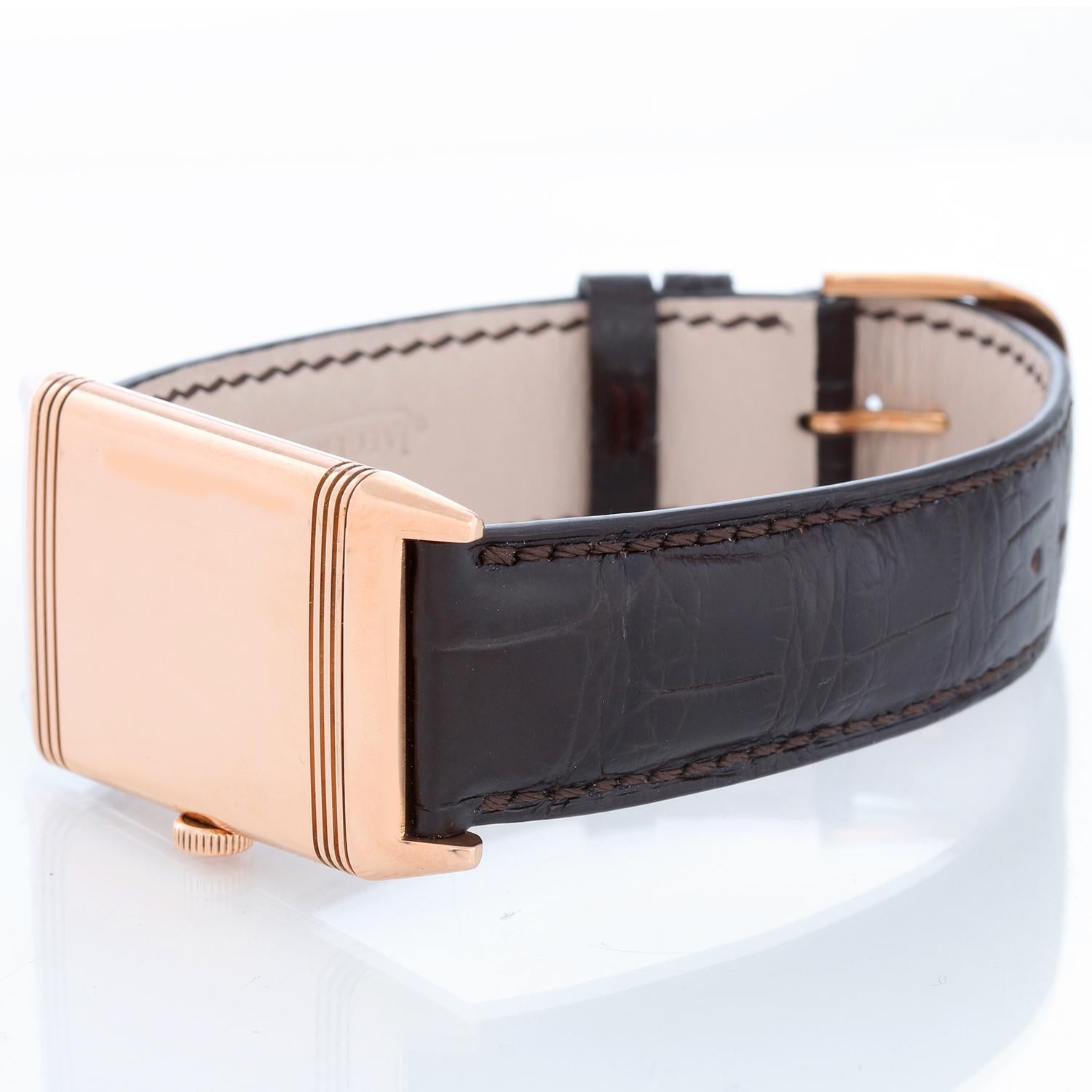 Jaeger, LeCoultre Reverso 18k Rose Gold Men's Watch 227.2.62 1