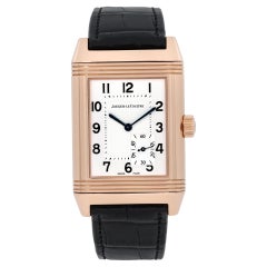 Jaeger LeCoultre Reverso 18K Rose Gold Silver Dial Hand Wind Watch 240.214