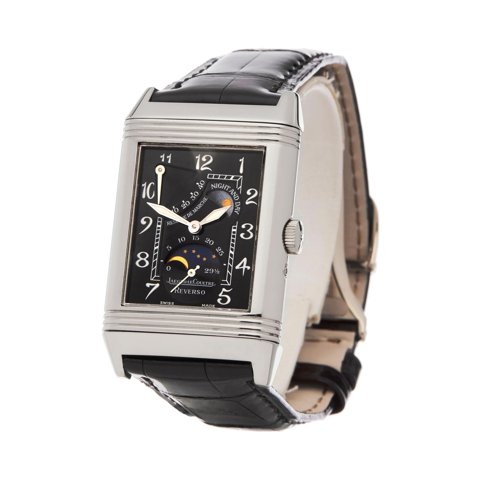 Ref: W6190
Manufacturer: Jaeger-LeCoultre
Model: Reverso
Model Ref: 270.3.63
Age: 10th February 1999
Gender: Mens
Complete With: Box, Manuals, Guarantee, Service Pouch and Service Papers dated 4th July 2019
Dial: Black Roman
Glass: Sapphire