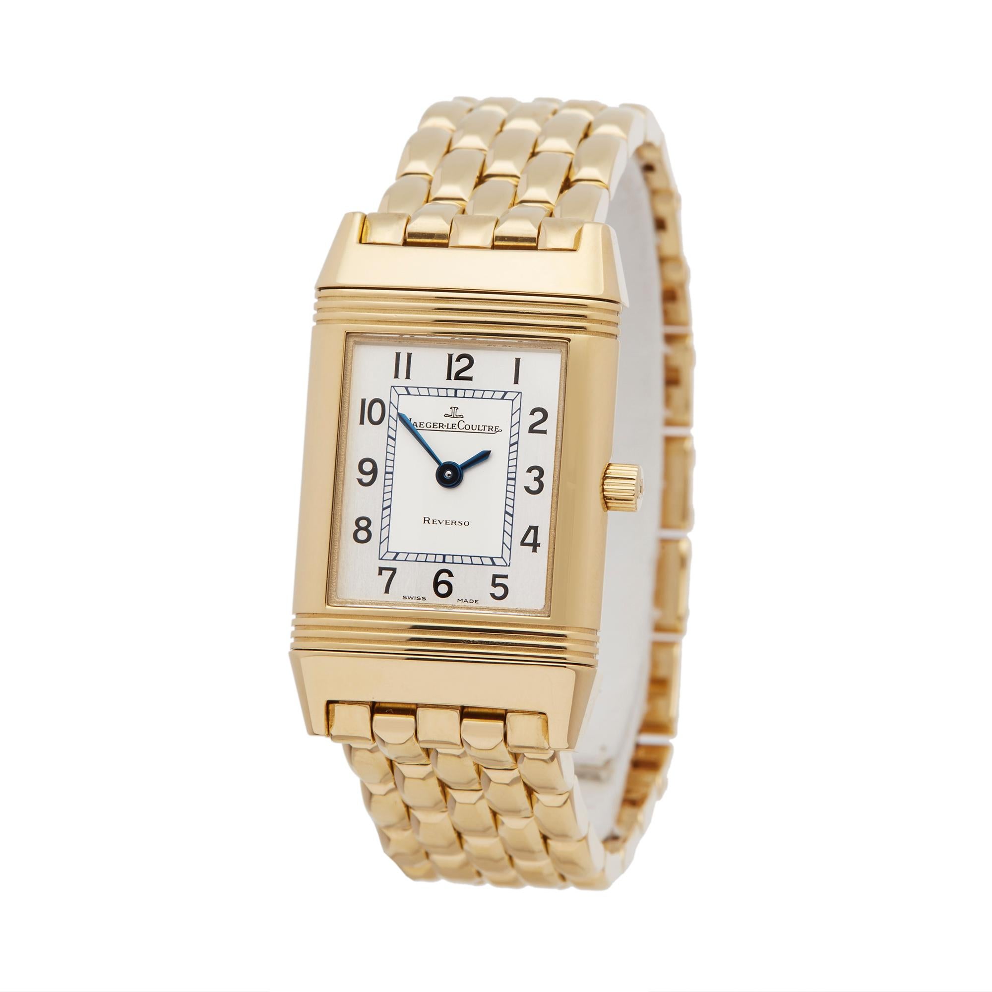 Ref: W5798
Manufacturer: Jaeger-LeCoultre
Model: Reverso
Model Ref: 260.1.47
Age: Circa 2000's
Gender: Ladies
Complete With: Box Only
Dial: Silver Arabic
Glass: Sapphire Crystal
Movement: Quartz
Water Resistance: To Manufacturers