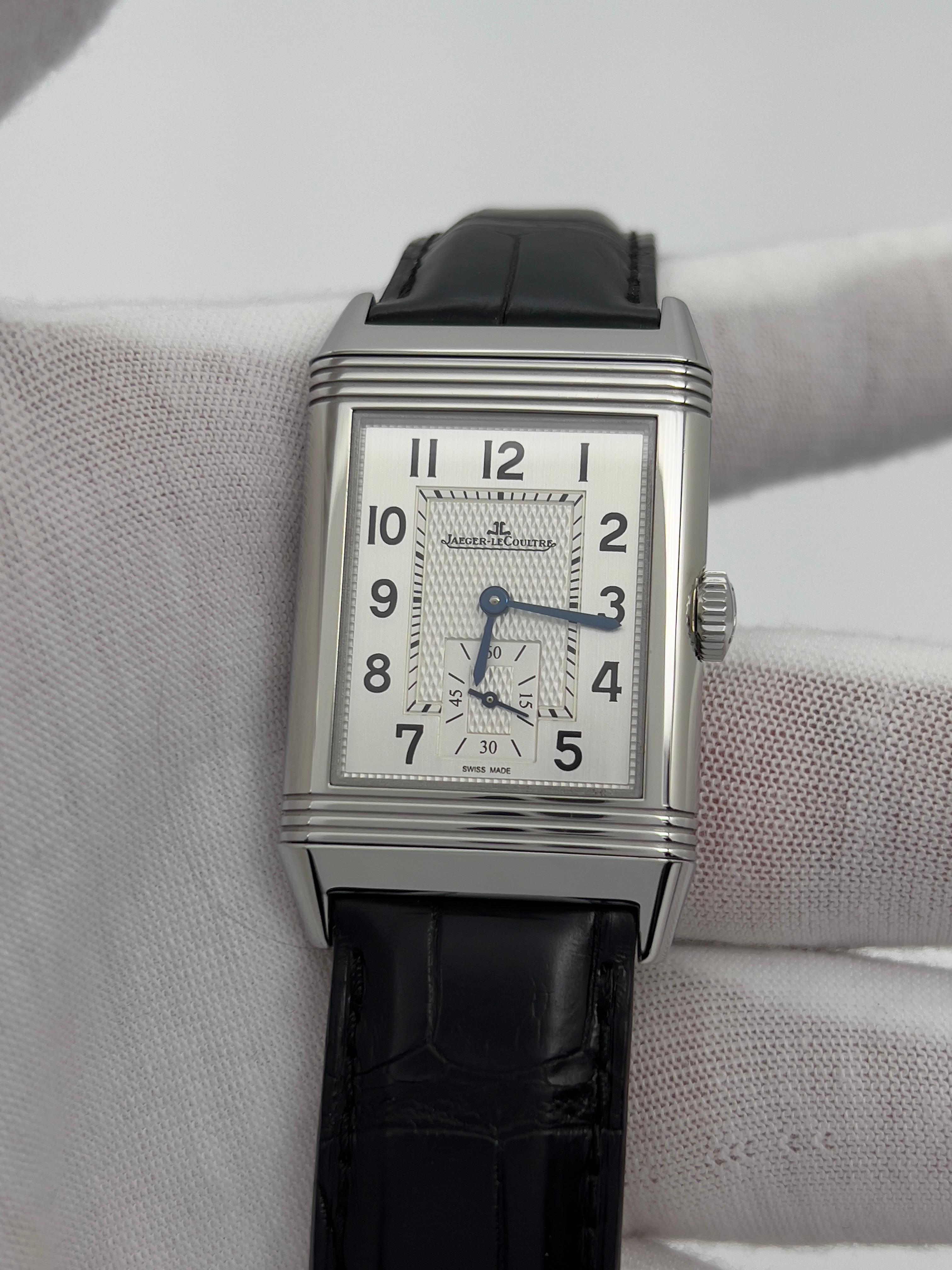 Uomo Jaeger-LeCoultre Reverso 214.8.62 Lancetta dei Piccoli Secondi Acciaio Inox Pelle