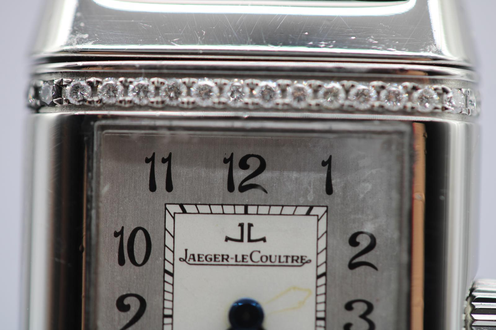 Jaeger-LeCoultre Reverso 265.8.08  Factory Diamond Lünette Quarz Stahlarmband im Angebot 7