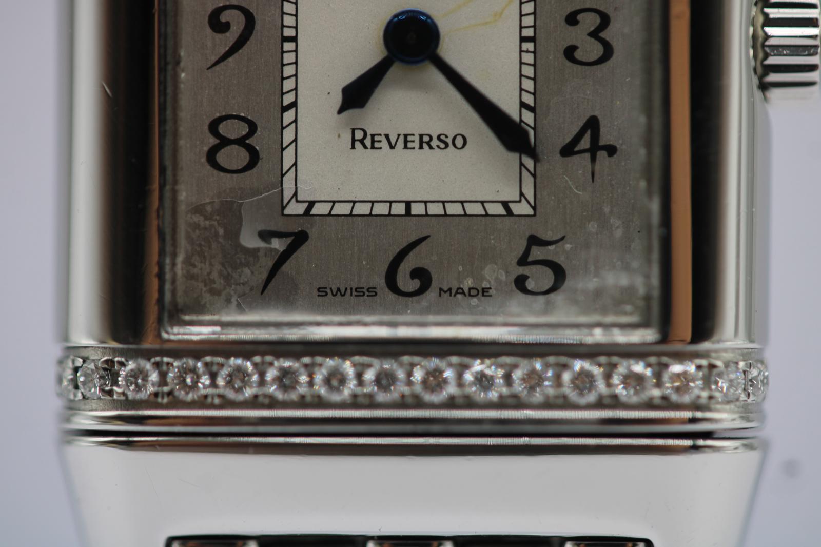 Jaeger-LeCoultre Reverso 265.8.08  Factory Diamond Lünette Quarz Stahlarmband im Angebot 1