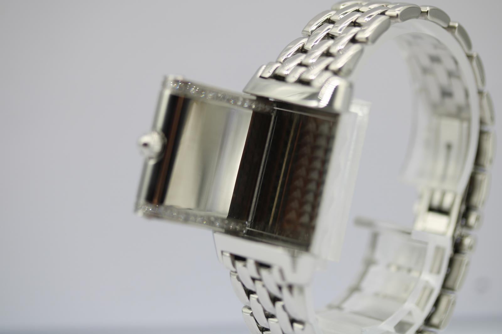 Jaeger-LeCoultre Reverso 265.8.08  Factory Diamond Lünette Quarz Stahlarmband im Angebot 5