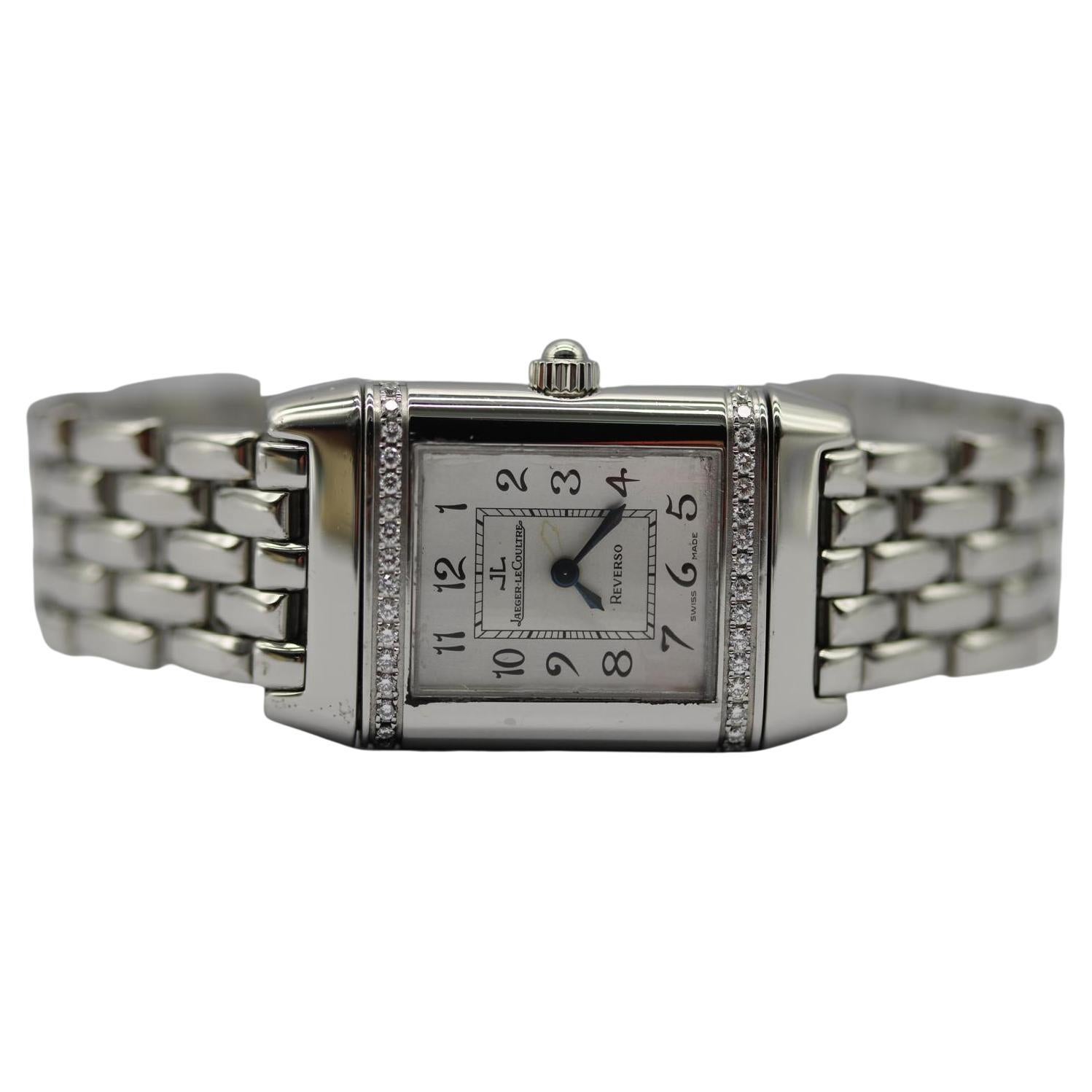Jaeger-LeCoultre Reverso 265.8.08  Factory Diamond Bezel Quartz Steel Bracelet