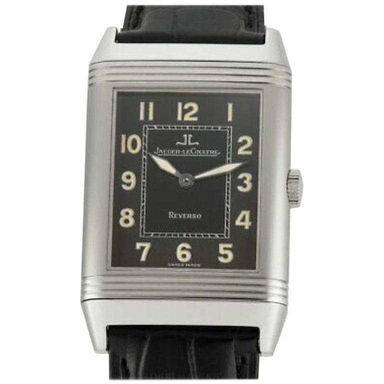 Jaeger LeCoultre Reverso 271.8.61, Black Dial, Certified at 1stDibs