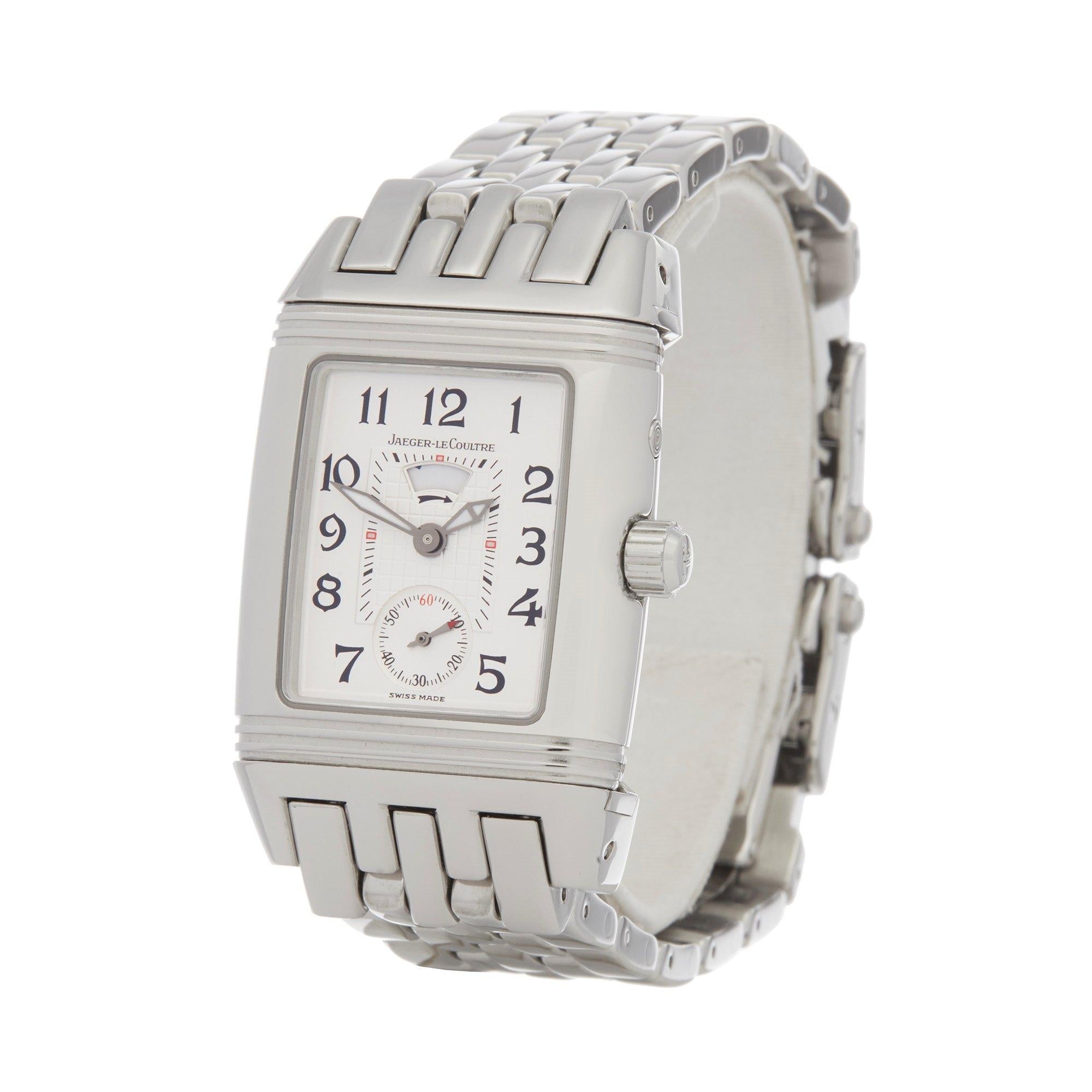 Xupes Reference: COM2320
Manufacturer: Jaeger-LeCoultre
Model: Reverso
Model Variant: 
Model Number: 296.8.74
Age: 2003
Gender: Ladies
Complete With: Jaeger- LeCoultre Box, Manuals, Guarantee, Original Purchase Receipt,  Service Pouch ,Service
