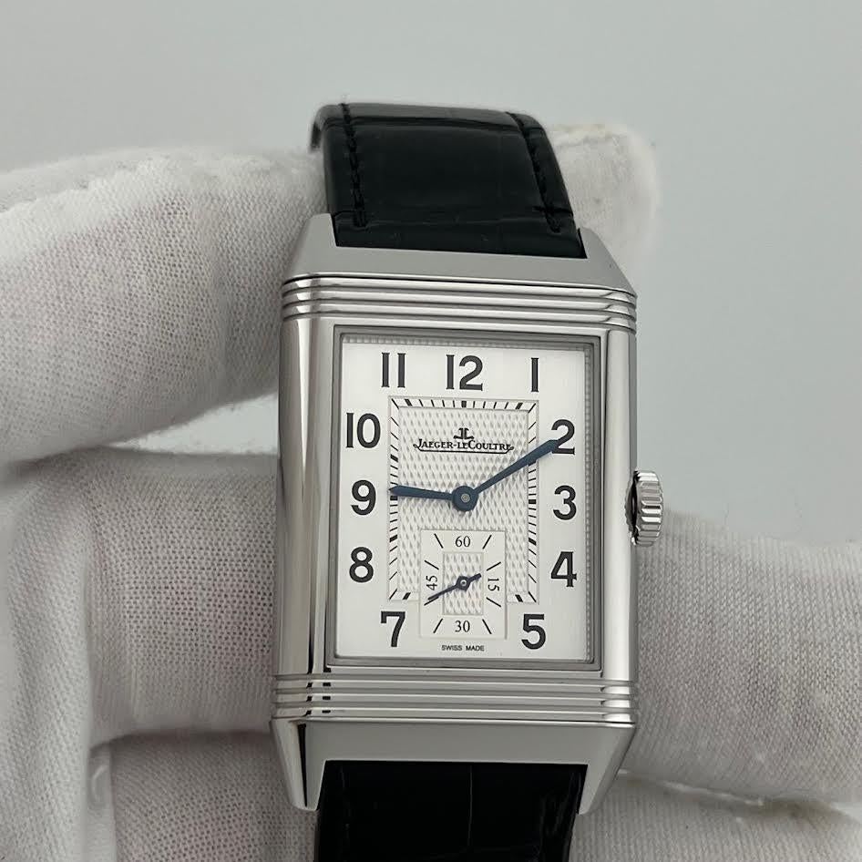 Jaeger-LeCoultre Reverso Classic Duoface Q3848420 Scatola di carta in acciaio inox In condizioni buone in vendita a San Diego, CA