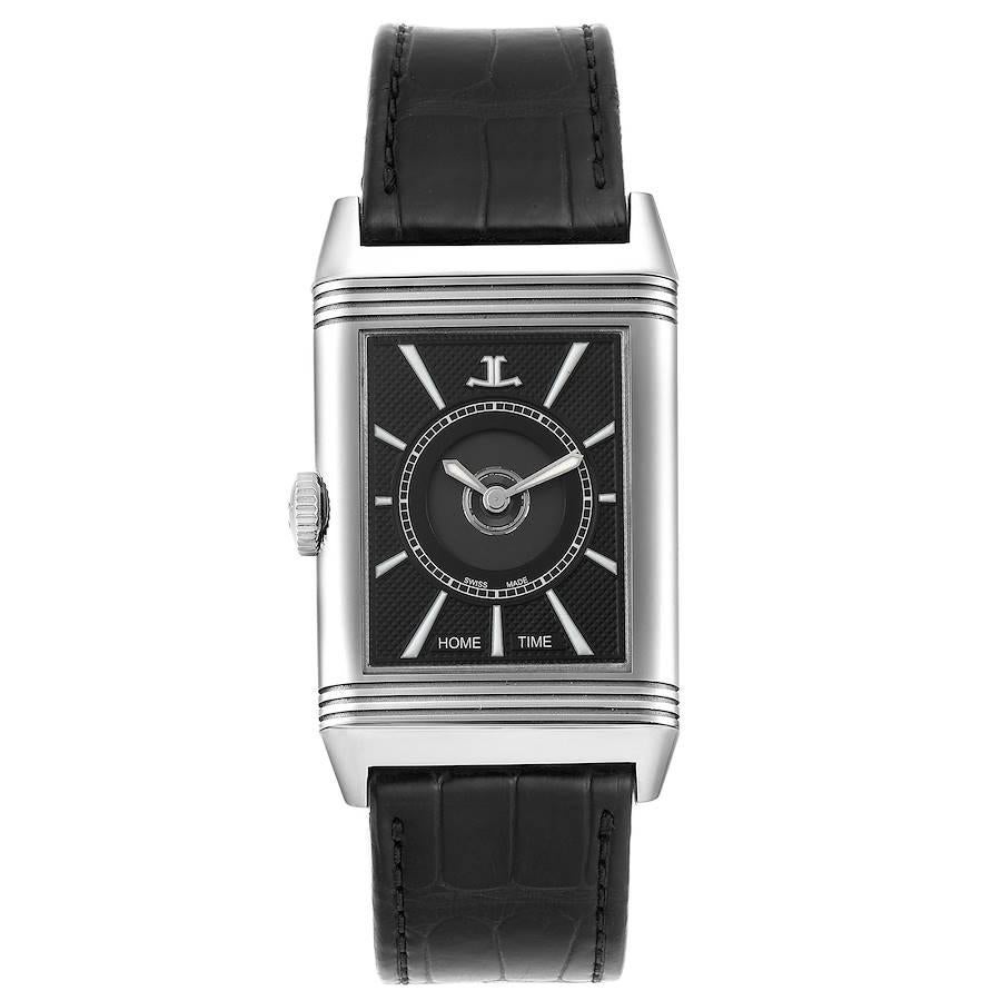 Men's Jaeger LeCoultre Reverso Classic Large Duoface Day Night Steel Mens Watch For Sale