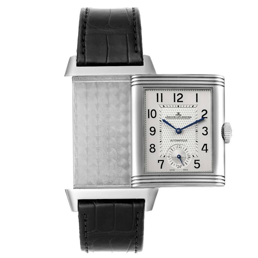 Jaeger LeCoultre Reverso Classic Large Duoface Day Night Steel Mens Watch For Sale 1