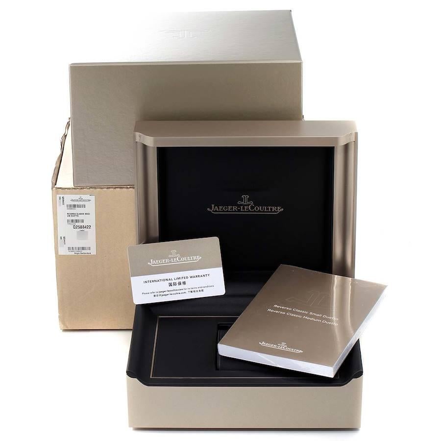 Jaeger LeCoultre Montre pour homme Duetto classique Reverso de taille moyenne Q2588422 non portée en vente 8