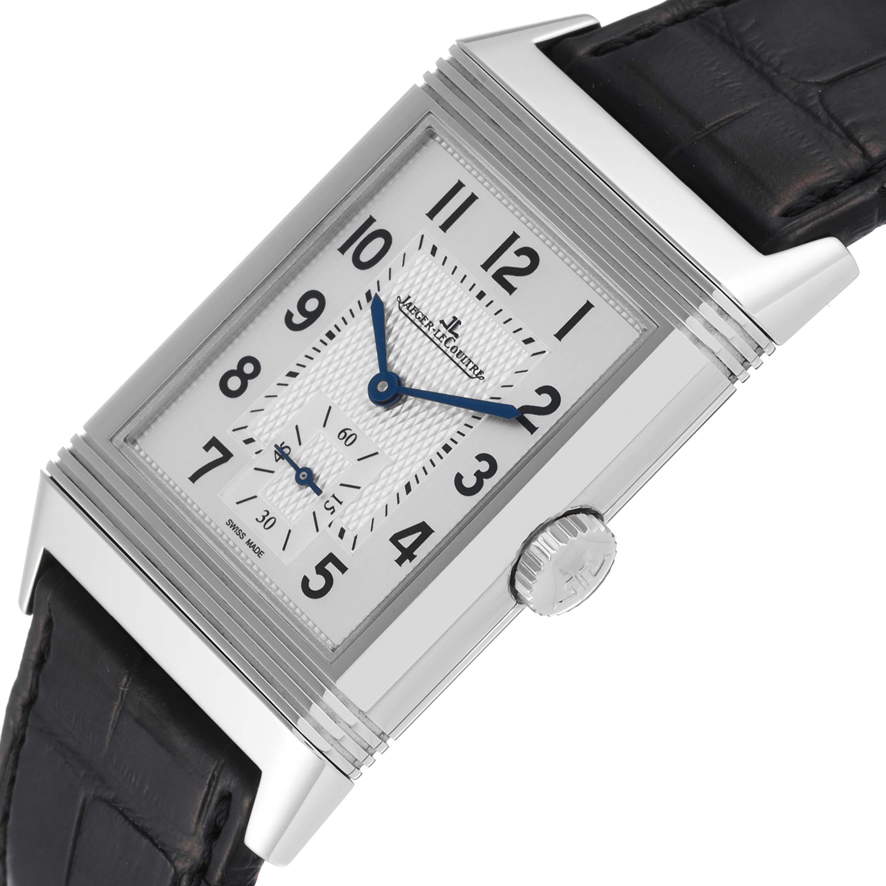 Jaeger-LeCoultre Reverso Classic Steel Herrenuhr 214.8.62 Q3858520 Karte im Zustand „Hervorragend“ in Atlanta, GA