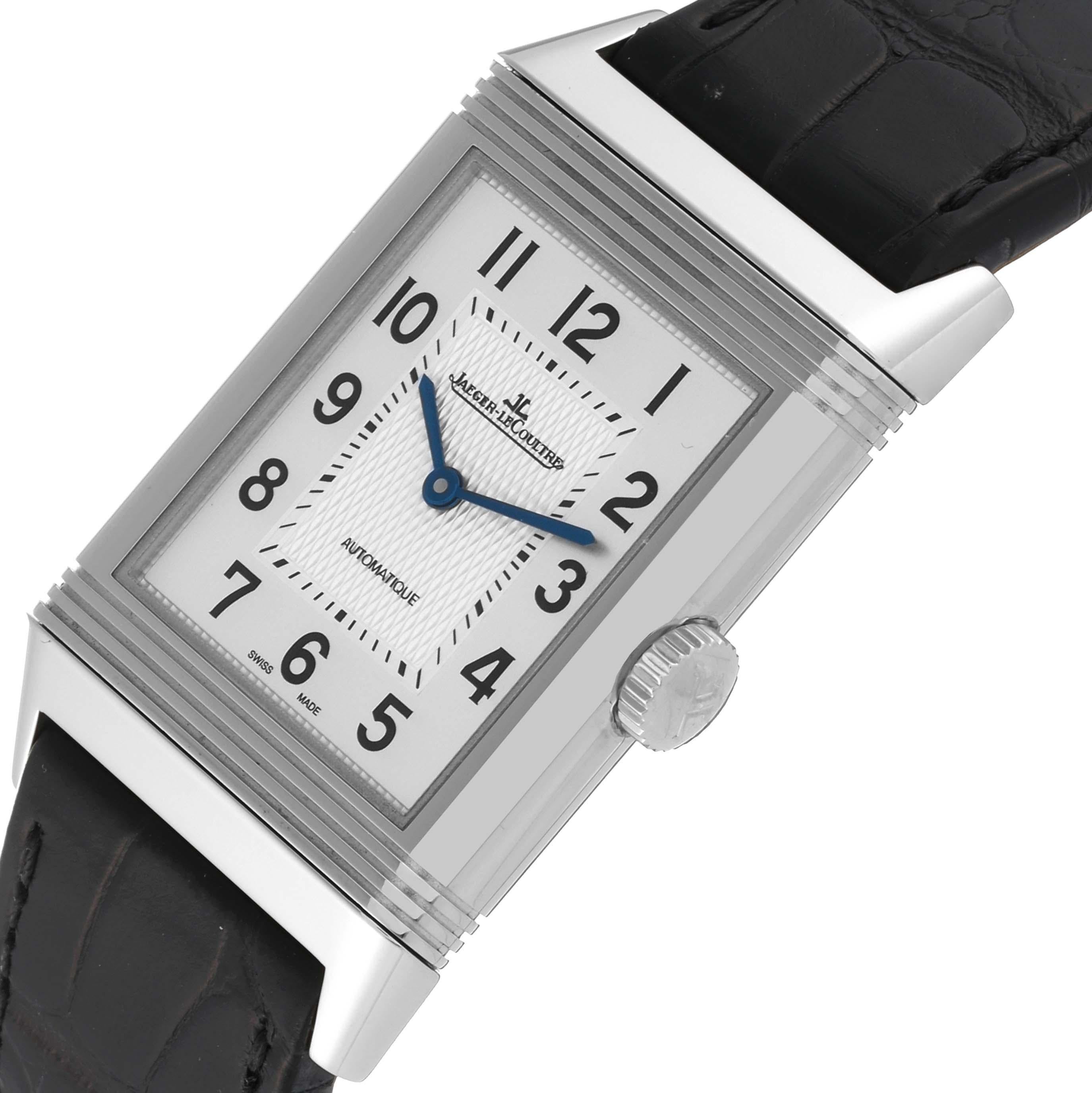 Jaeger LeCoultre Reverso Classic Steel Mens Watch 214.8.S5 Q3828420 Box Papers For Sale 1