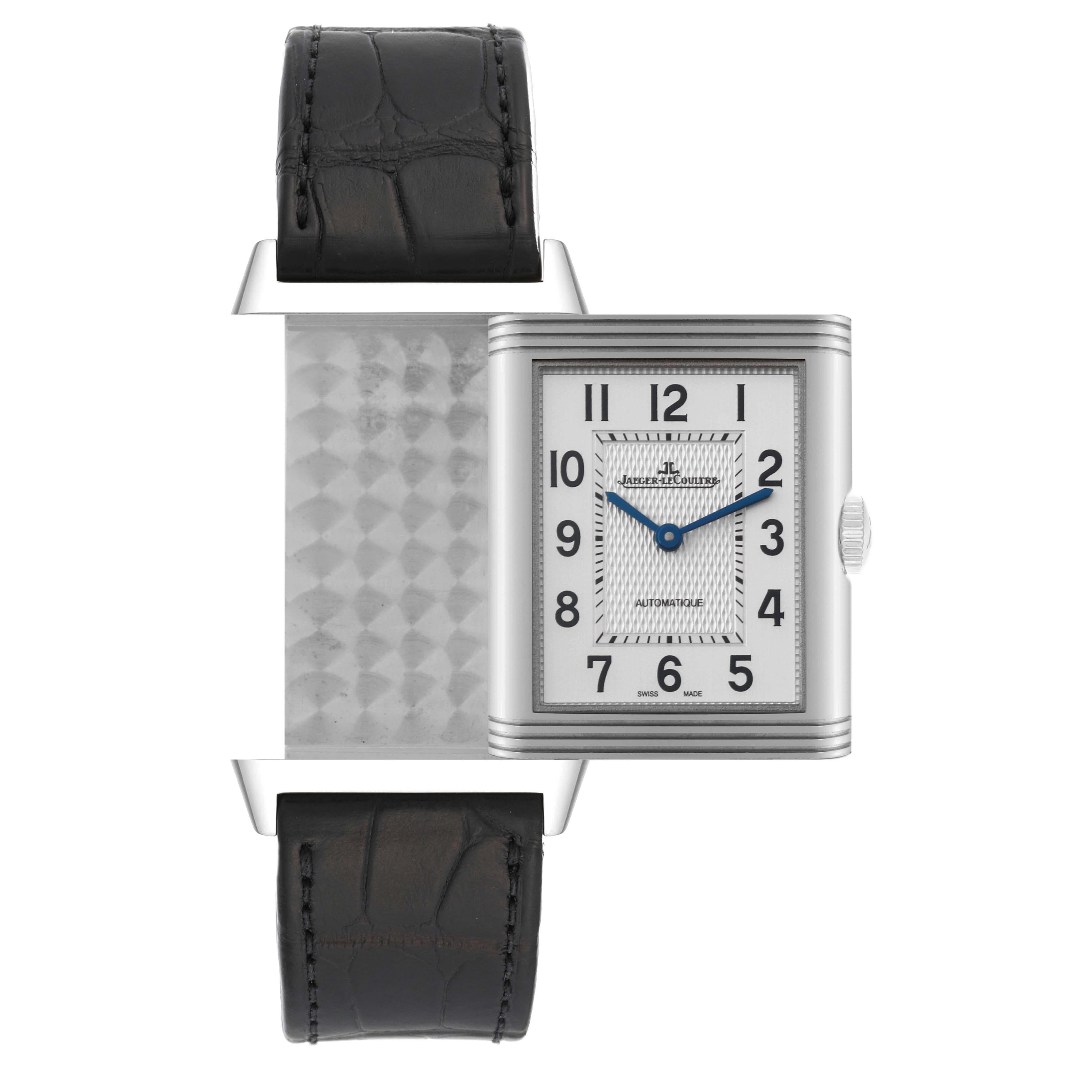 Jaeger LeCoultre Reverso Classic Steel Mens Watch 214.8.S5 Q3828420 Box Papers For Sale 2